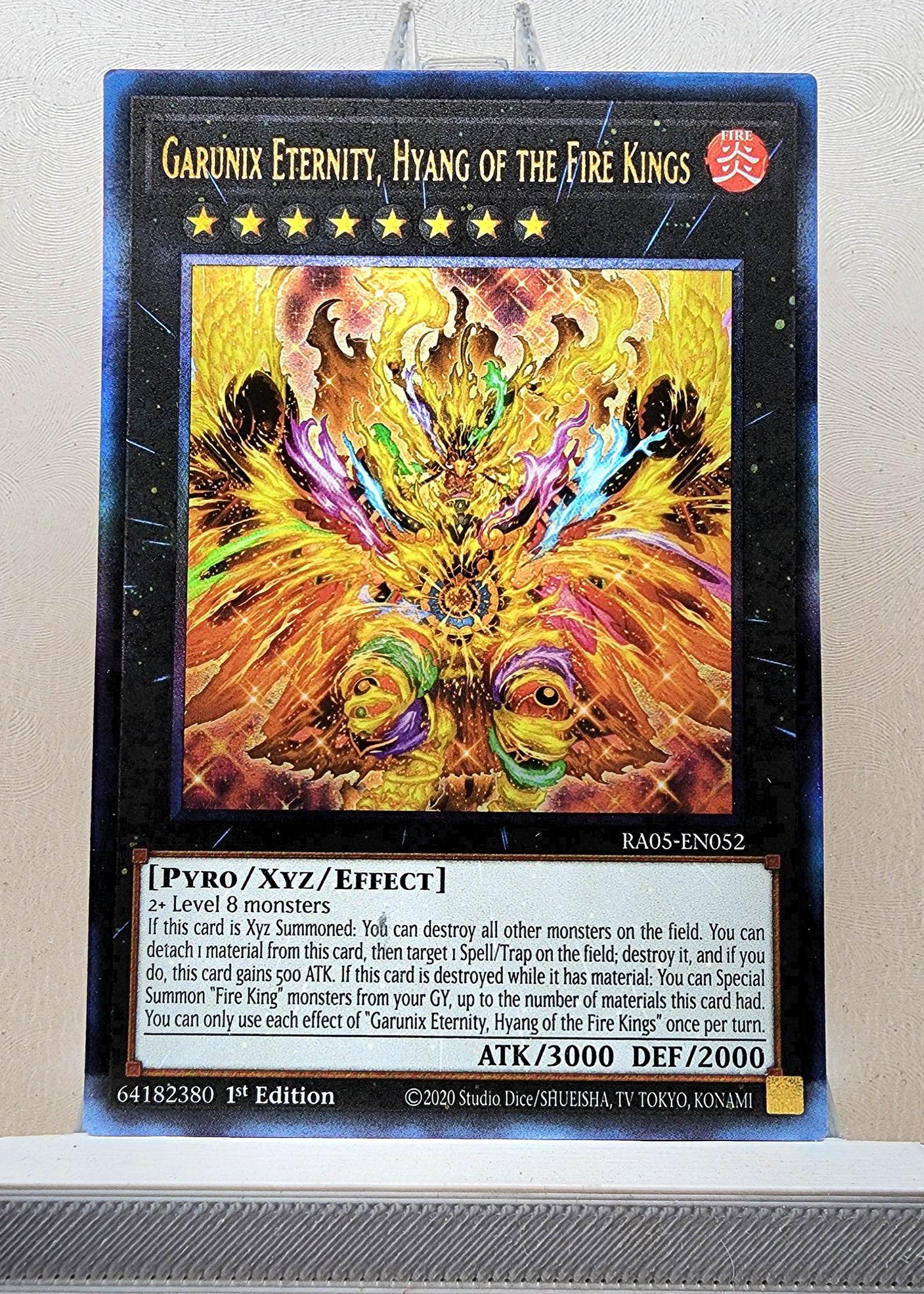 Yugioh! 1x Garunix Eternity, Hyang of the Fire Kings (RA05 - Prismatic Ultimate Rare) 1st Edition