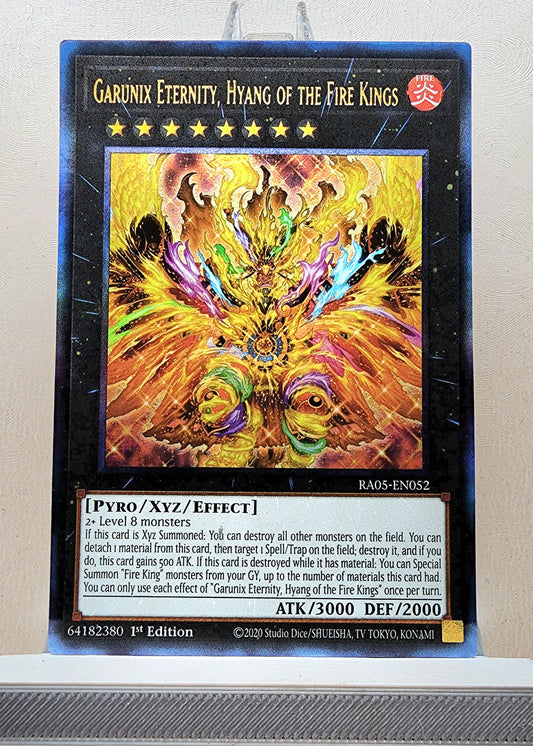 Yugioh! 1x Garunix Eternity, Hyang of the Fire Kings (RA05 - Prismatic Ultimate Rare) 1st Edition