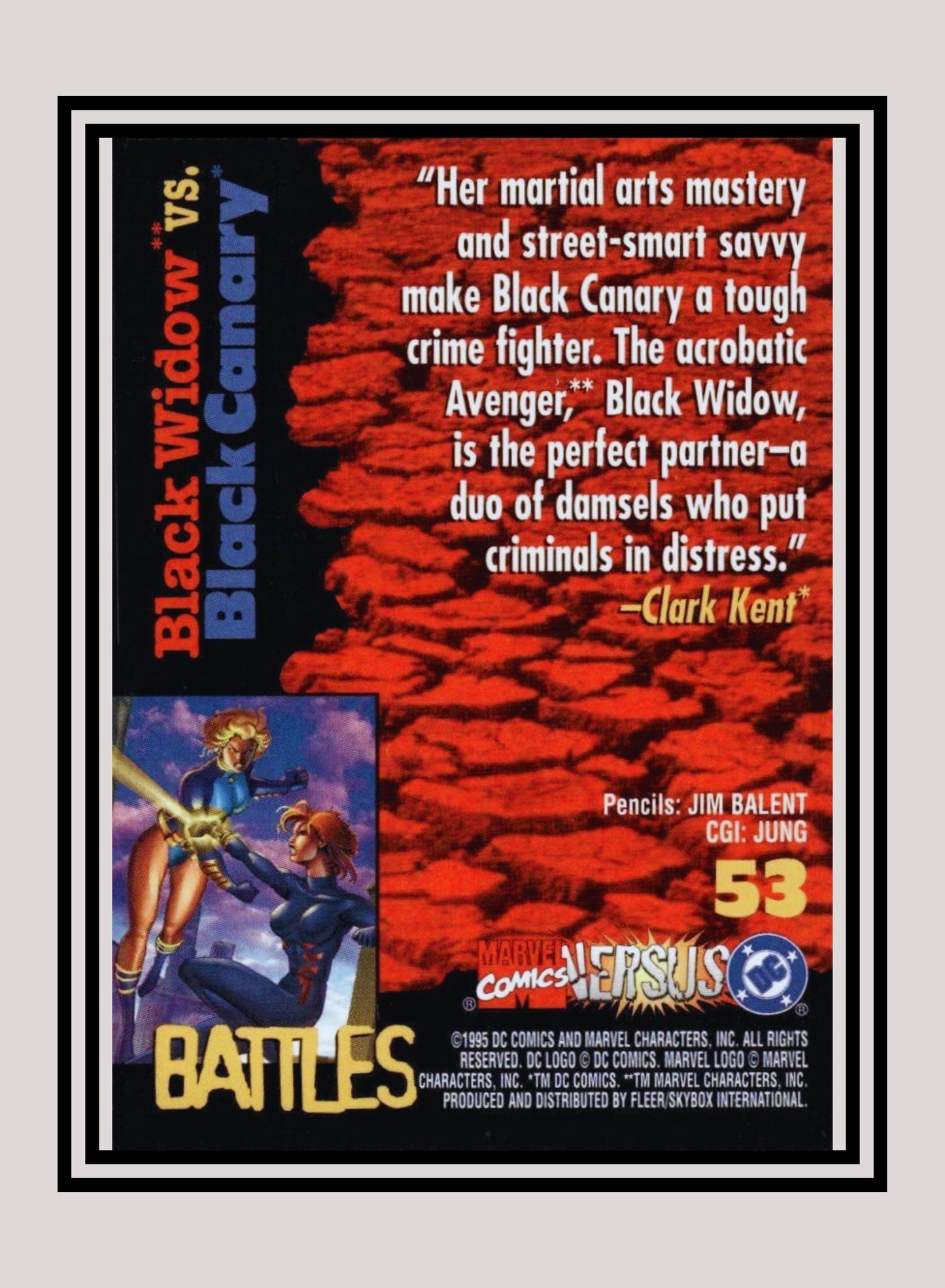 Marvel! 1x Black Widow vs. Black Canary - Base (#053 - 1995 Fleer DC vs. Marvel Comics)