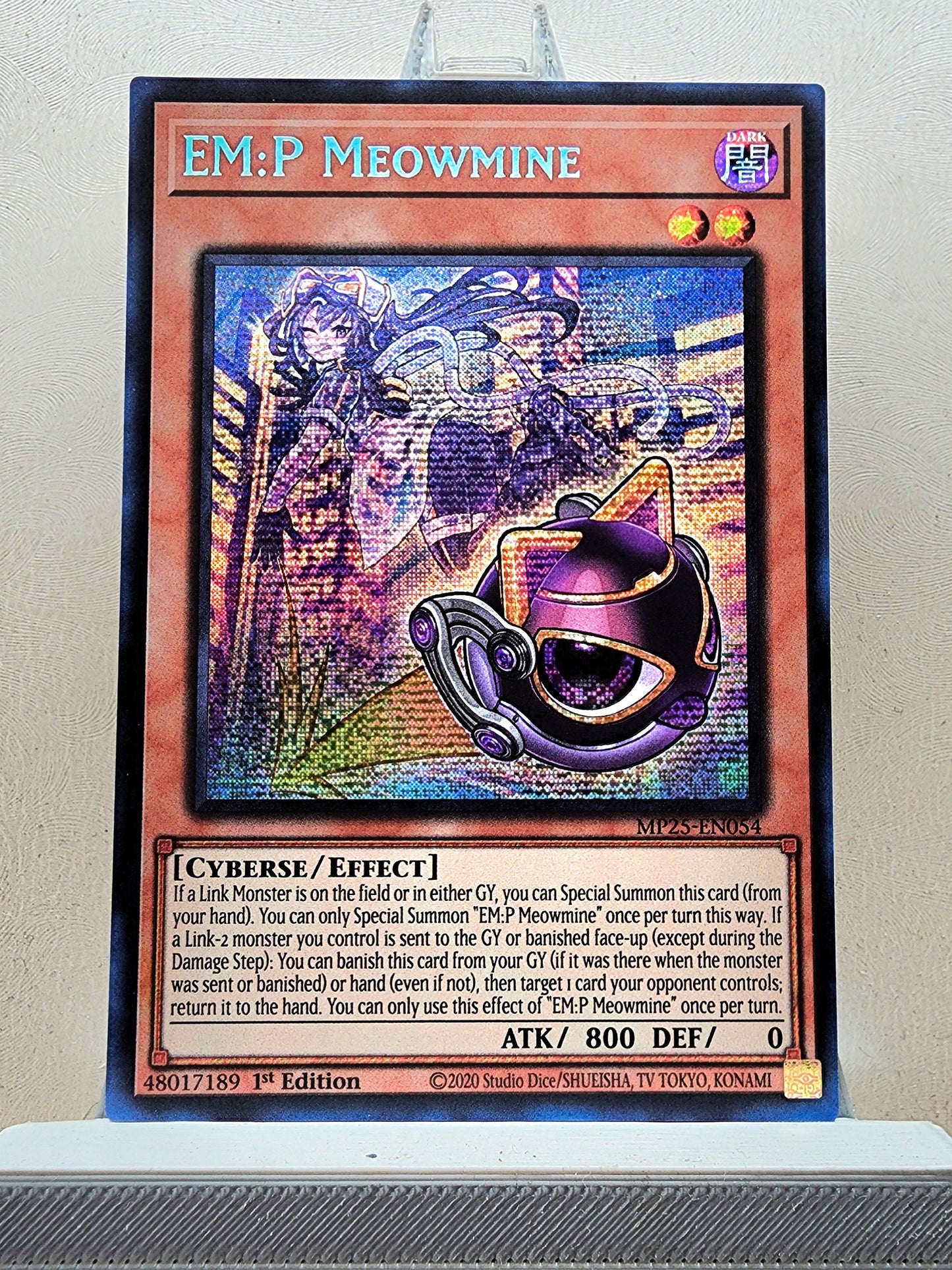 Yugioh! 1x EM:P Meowmine (MP25 - Prismatic Secret Rare) 1st Edition