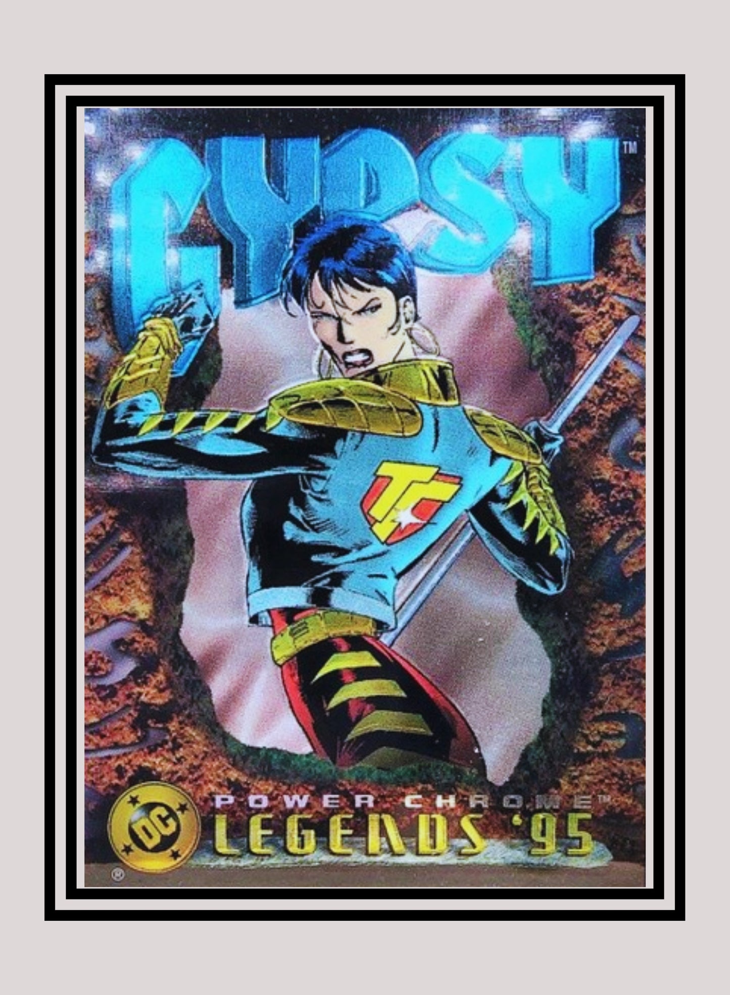 DC! 1x Gypsy - Power Chrome (#054 - 1995 SkyBox DC Power Chrome Legends)