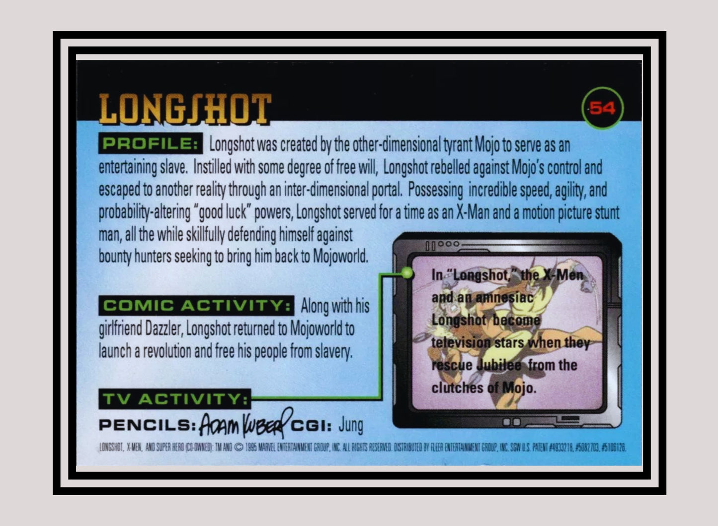 Marvel! 1x Longshot - Base (#054 - 1996 Fleer X Men)