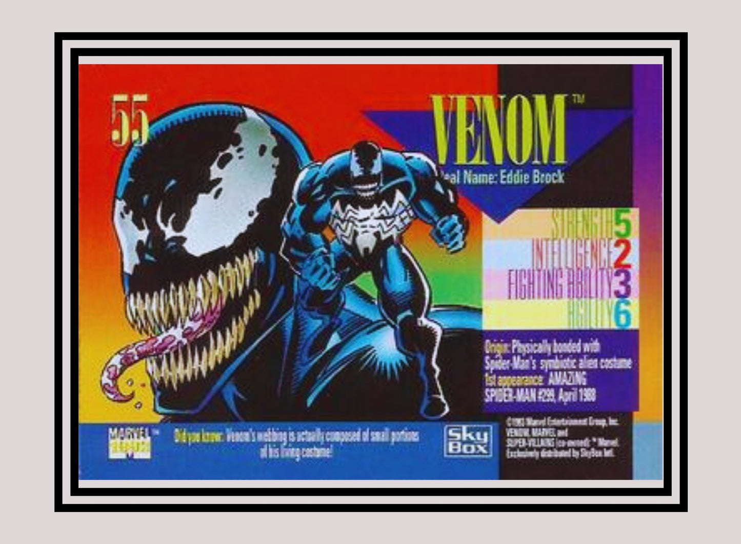 Marvel! 1x Venom - Base (#055 - 1993 Skybox Marvel Universe Series 4)