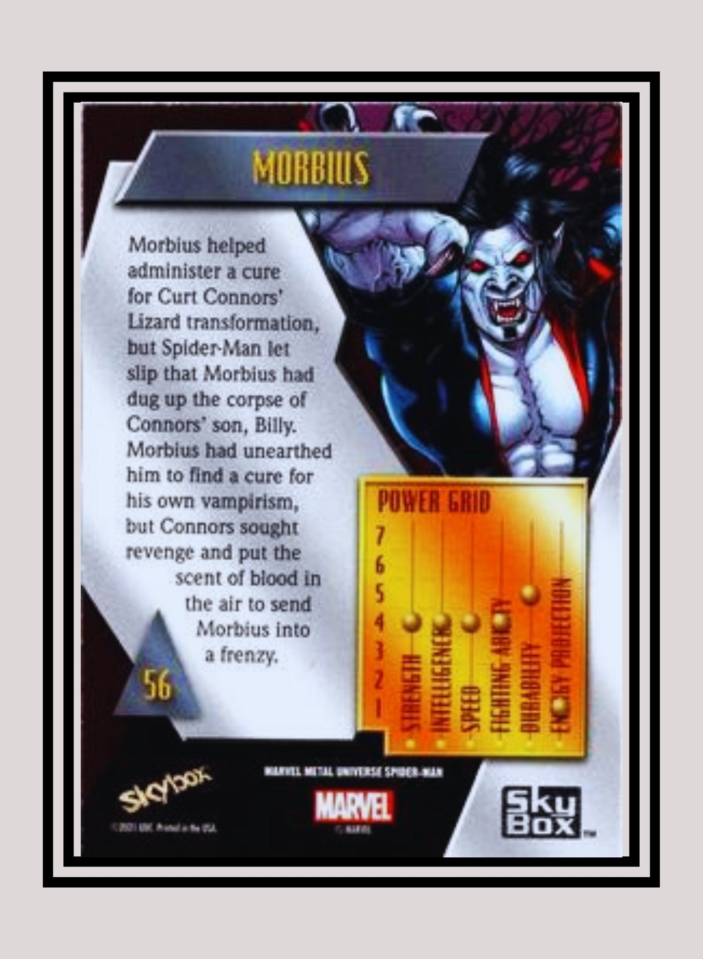 Marvel! 1x Morbius - Base Low Series (#056 - 2021 Upper Deck Spiderman Metal Universe)