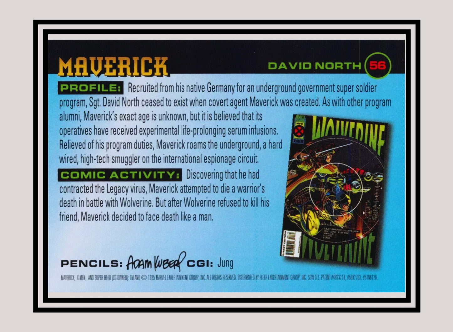 Marvel! 1x Maverick - Base (#056 - 1996 Fleer X Men)