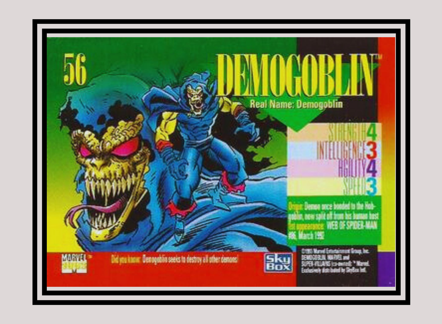 Marvel! 1x Demogoblin - Base (#056 - 1993 Skybox Marvel Universe Series 4)