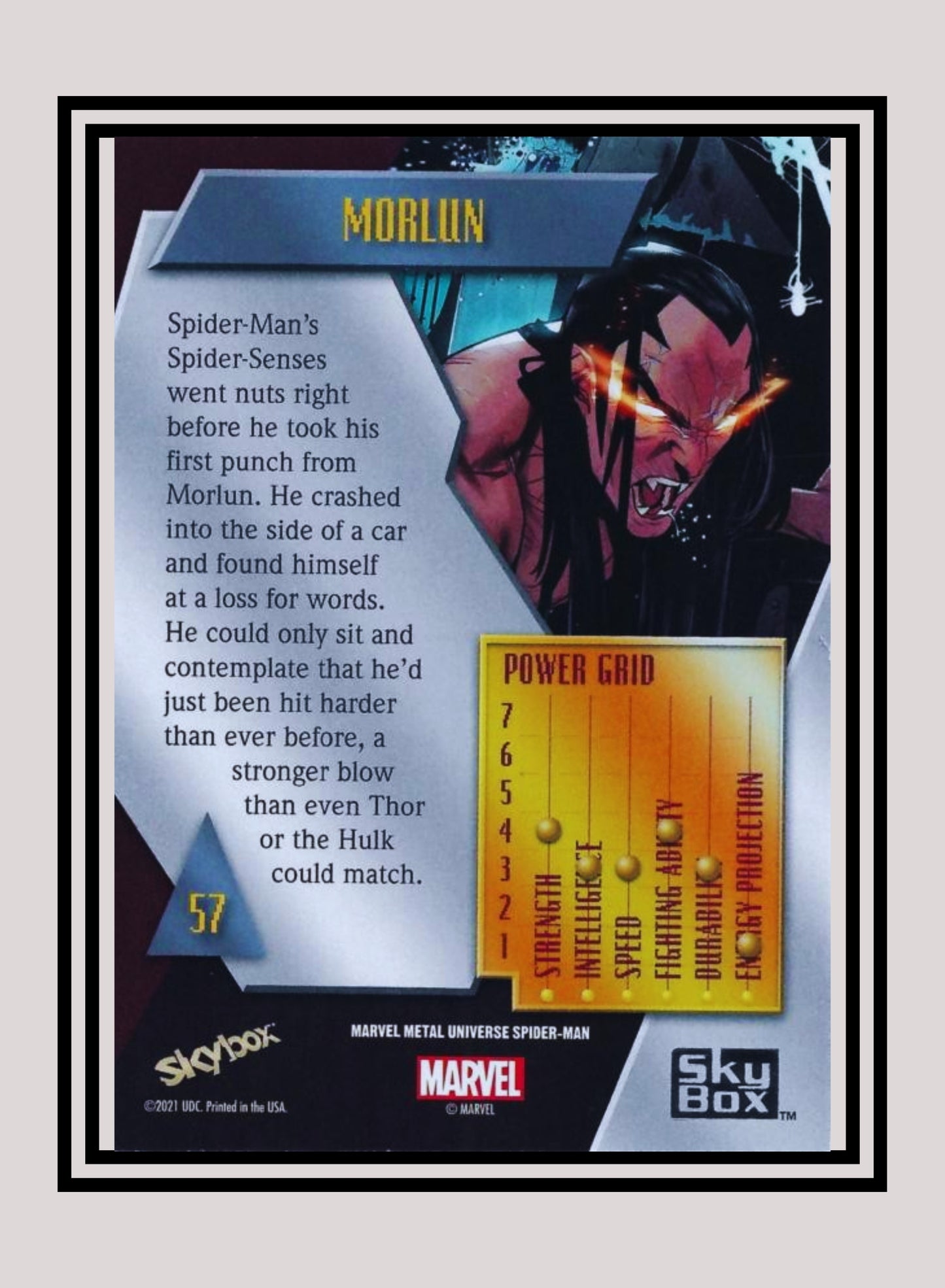 Marvel! 1x Morlun - Base Low Series (#057 - 2021 Upper Deck Spiderman Metal Universe)