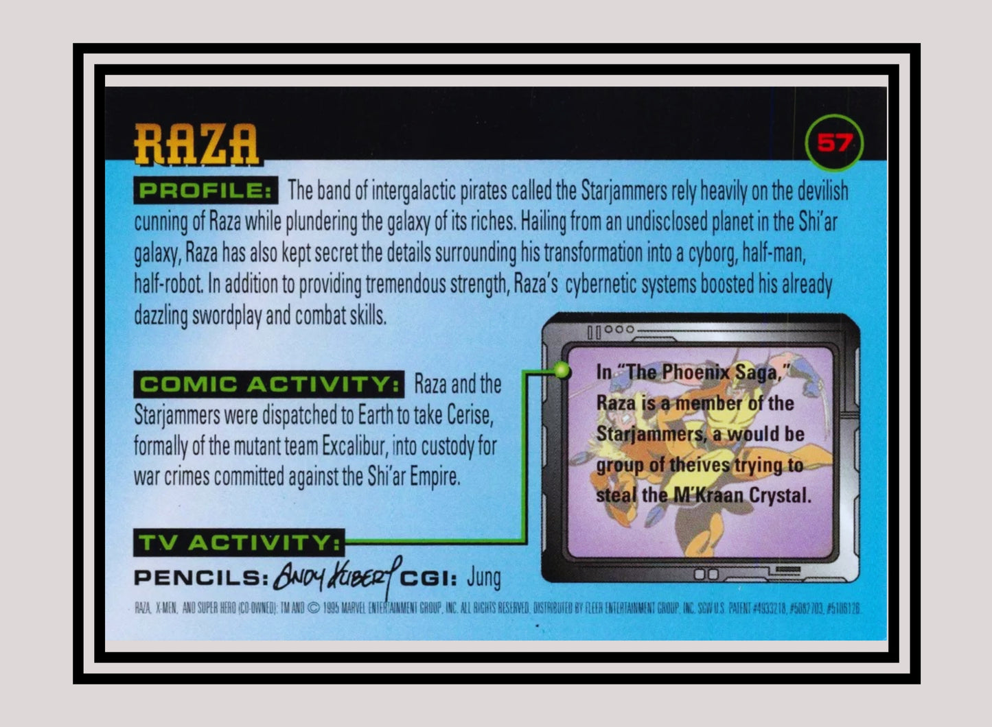 Marvel! 1x Raza - Base (#057 - 1996 Fleer X Men)