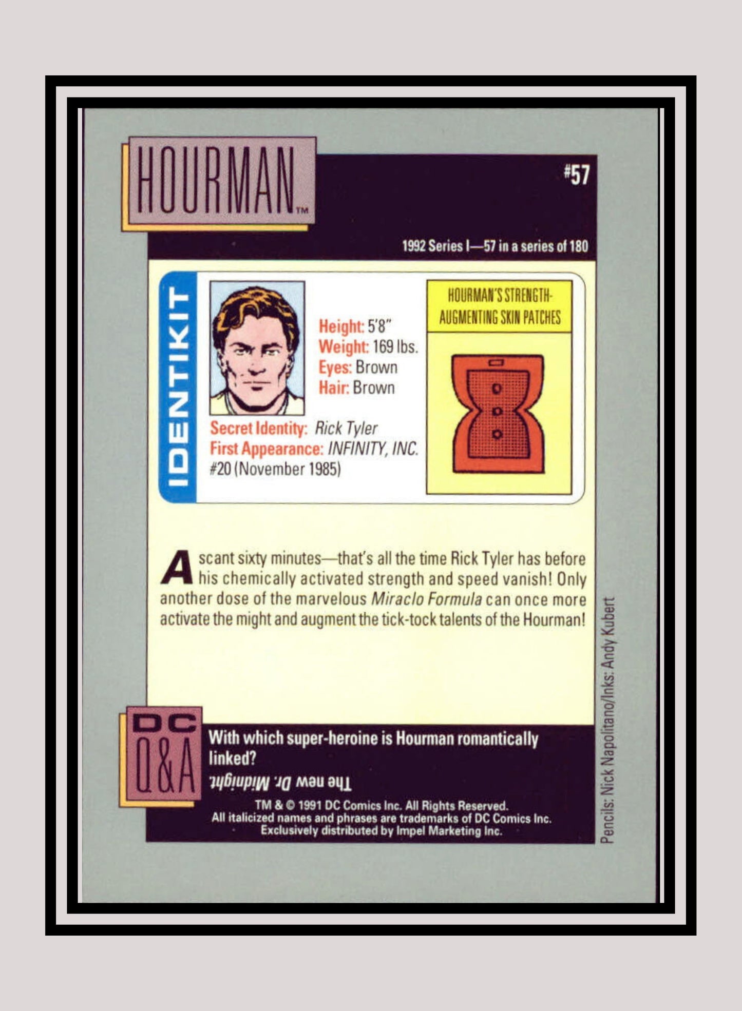 DC! 1x Hourman - Base (#057 - 1991 Impel DC Cosmic Cards)