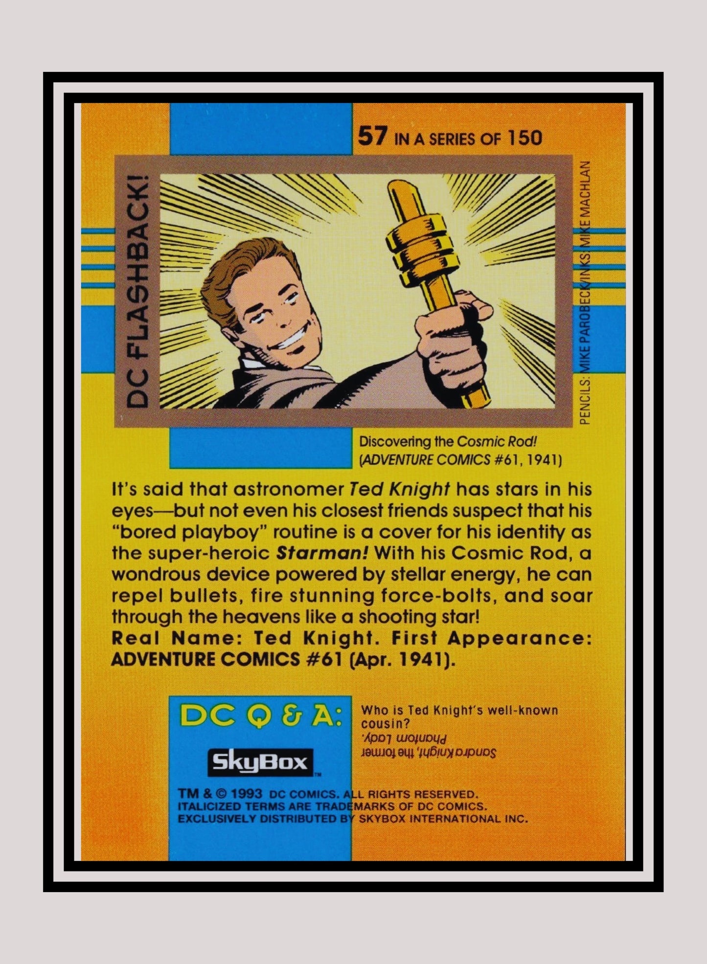 DC! 1x Golden Age Starman - Base (#057 - 1993 Skybox DC Cosmic Teams)