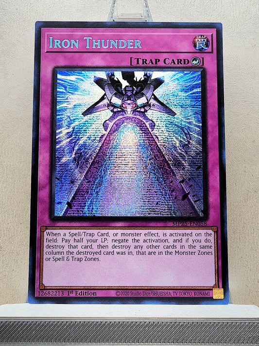 Yugioh! 1x Iron Thunder (MP25 - Prismatic Secret Rare) 1st Edition