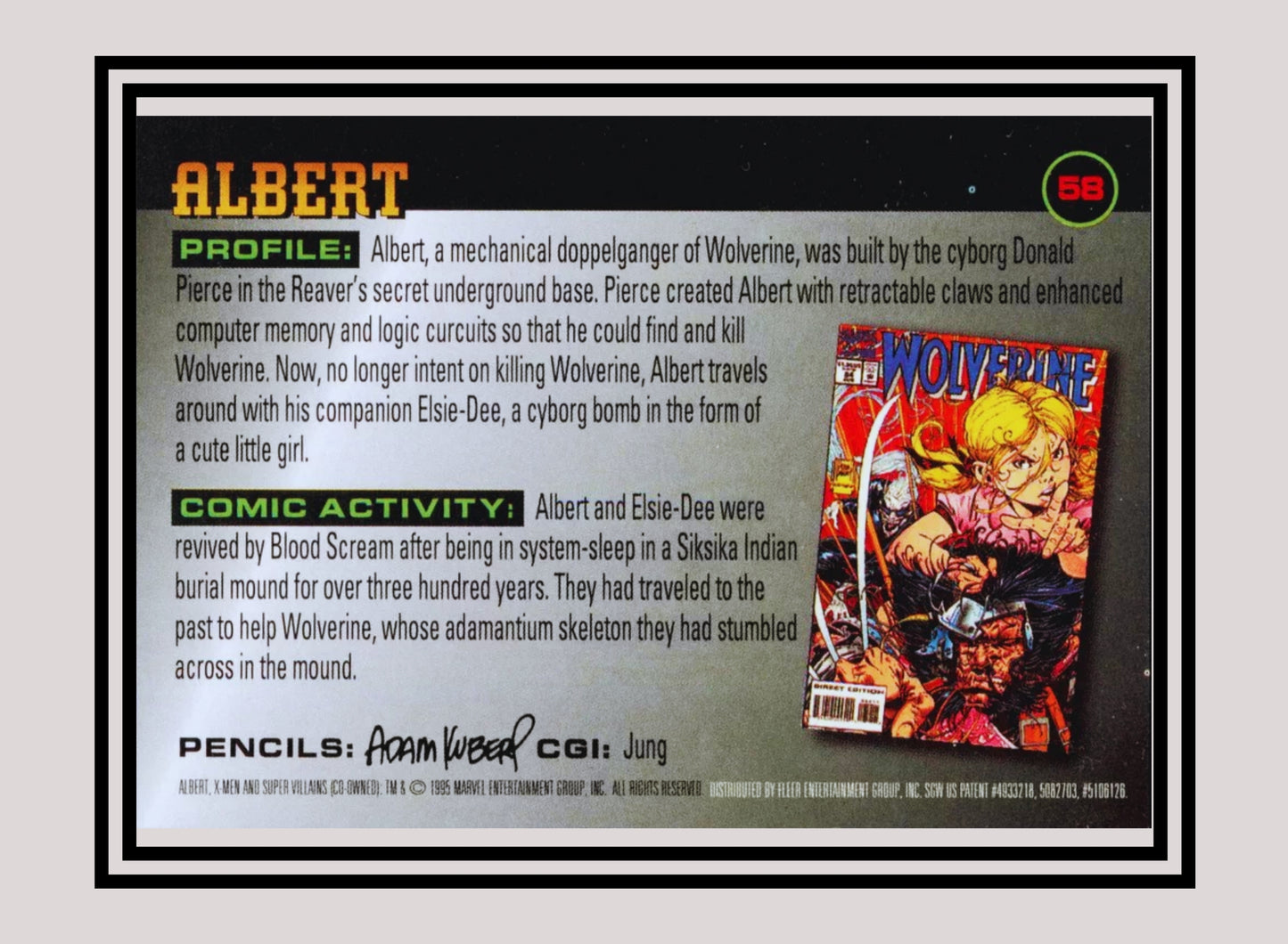 Marvel! 1x Albert - Base (#058 - 1996 Fleer X Men)