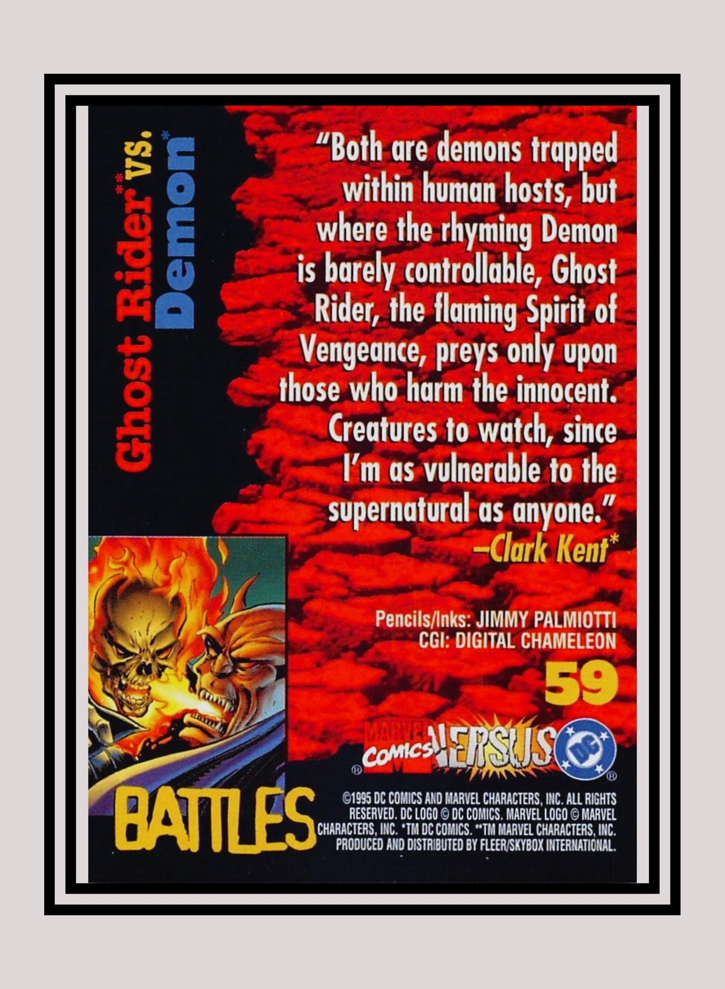 Marvel! 1x Ghost Rider vs. Demon - Base (#059 - 1995 Fleer DC vs. Marvel Comics)