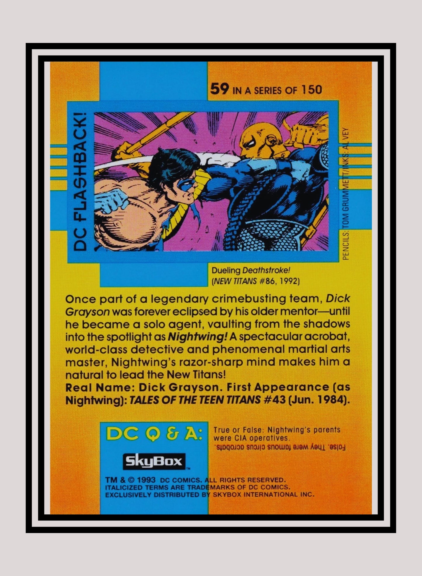DC! 1x Nightwing - Base (#059 - 1993 Skybox DC Cosmic Teams)