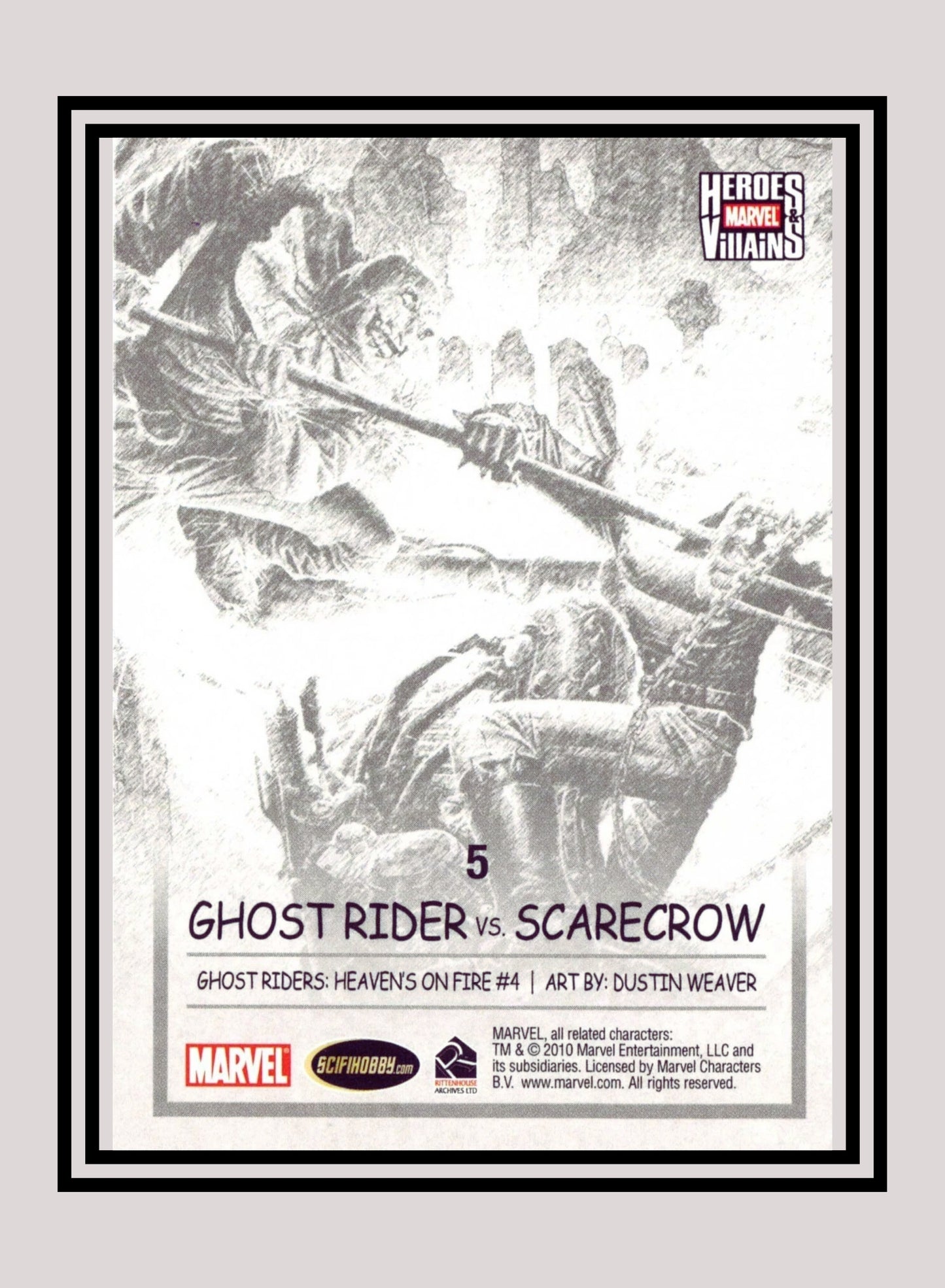 Marvel! 1x Ghost Rider vs. Scarecrow - Base (#05 - 2010 Rittenhouse Marvel Heroes & Villains)