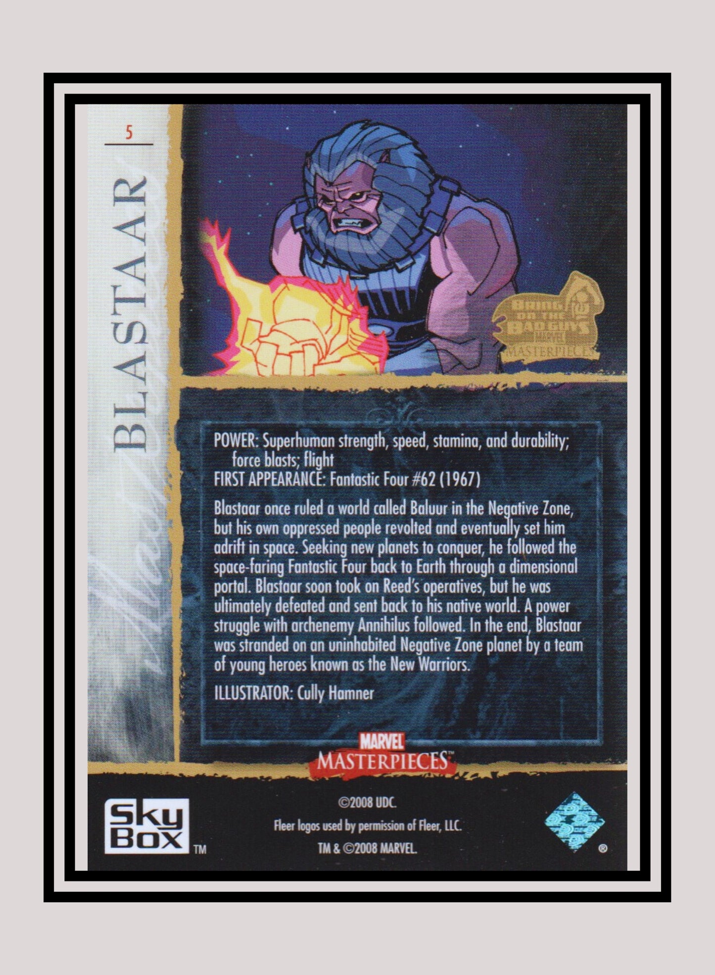 Marvel! 1x Blastaar - Base (#05 - 2008 Upper Deck Marvel Masterpieces Series 3)