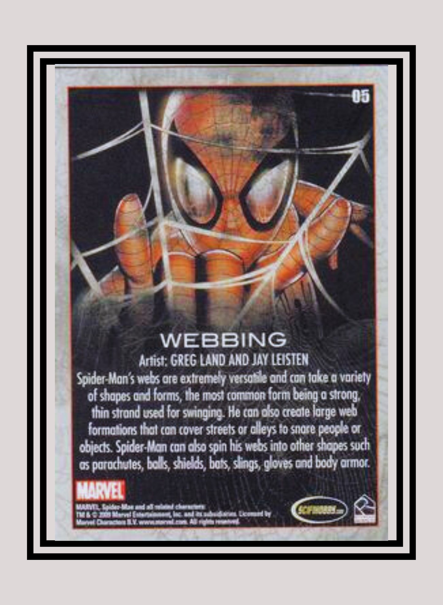 Marvel! 1x Webbing - Base (#05 - 2009 Rittenhouse Spiderman Archives)