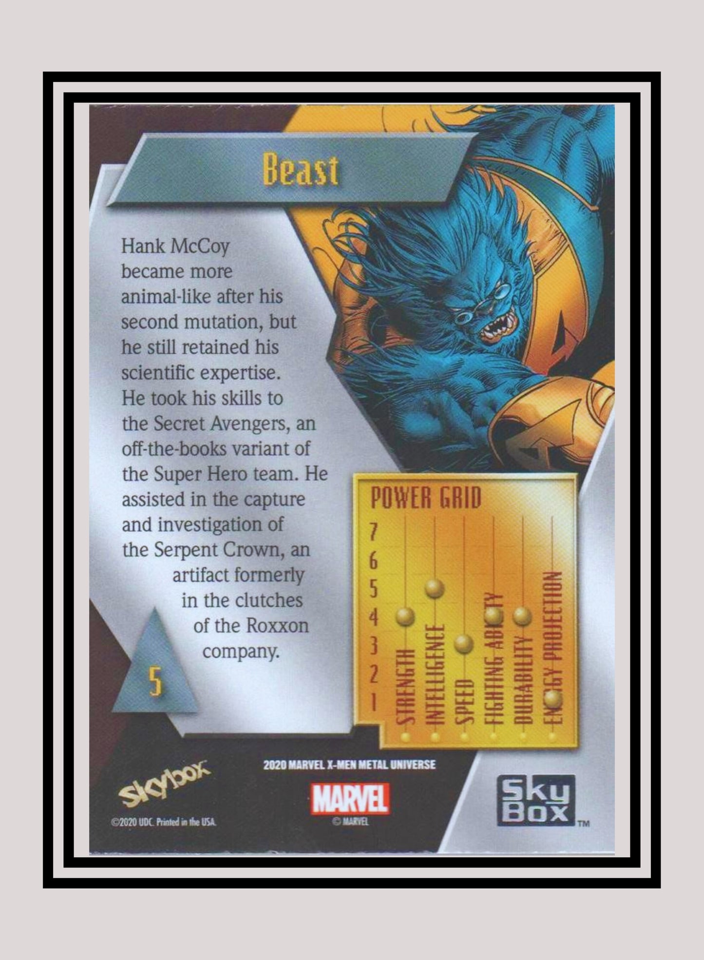 Marvel! 1x Beast - Base Low Series (#005 - 2021 Upper Deck X-Men Metal Universe)