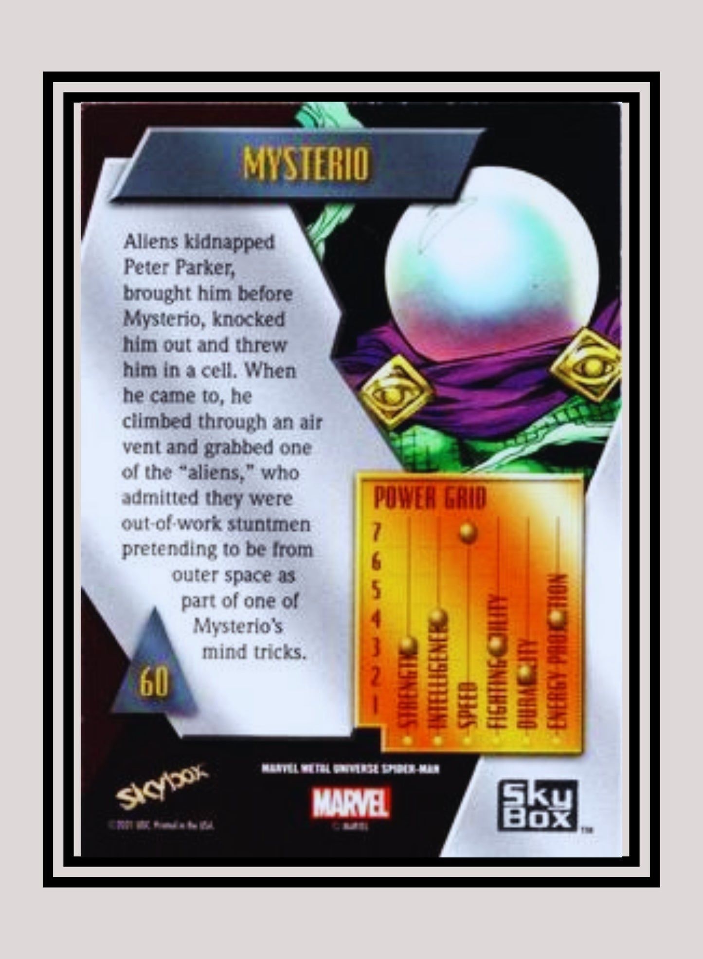 Marvel! 1x Mysterio - Base Low Series (#060 - 2021 Upper Deck Spiderman Metal Universe)