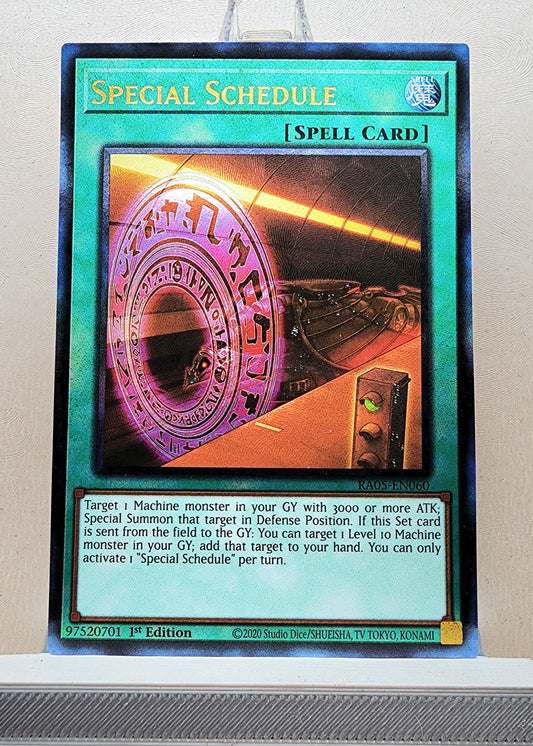 Yugioh! 1x Special Schedule (RA05 - Prismatic Ultimate Rare) 1st Edition