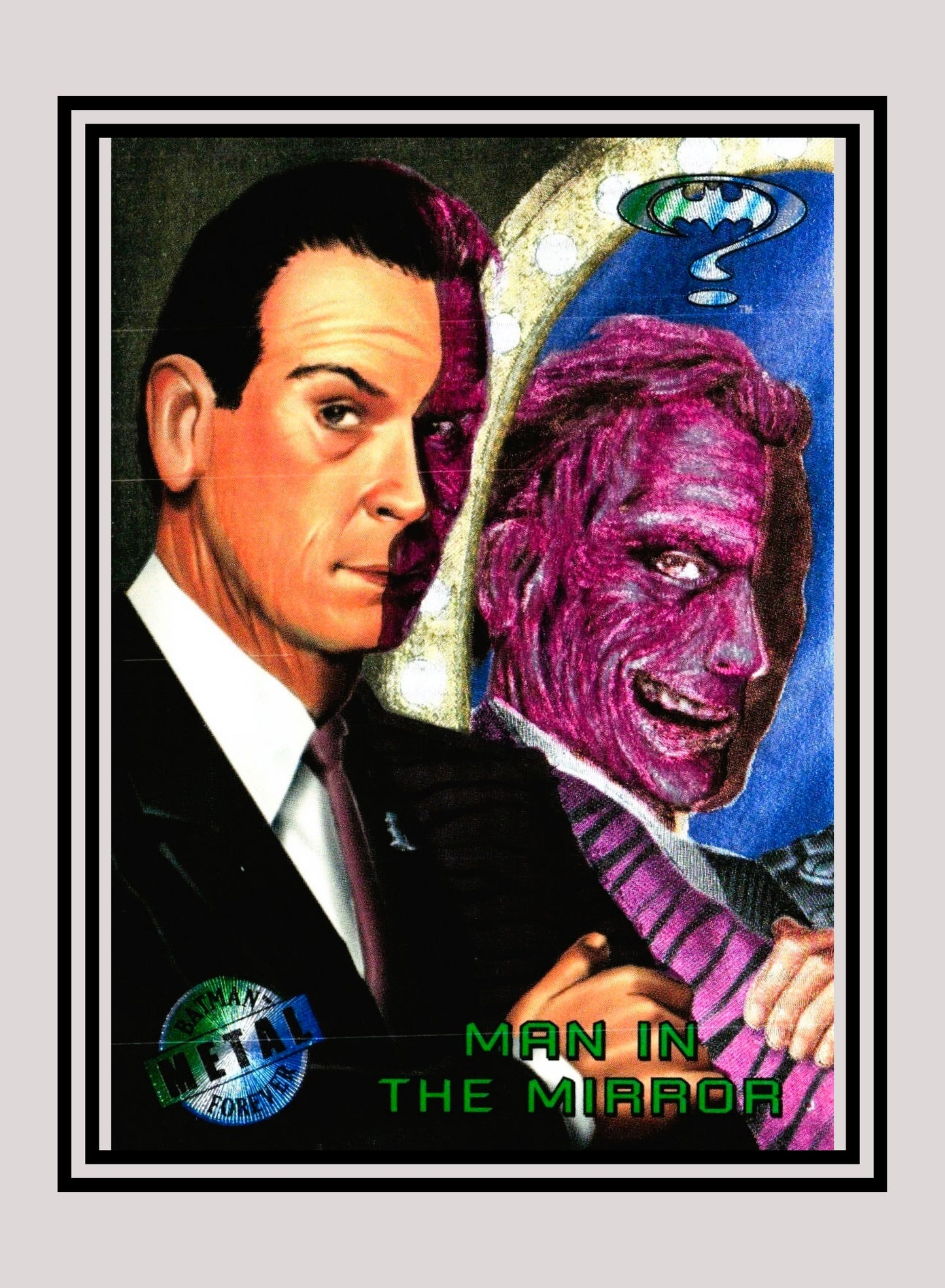 DC! 1x Man in the Mirror - Base Metal (#061 - 1995 Fleer Batman Forever Metal)