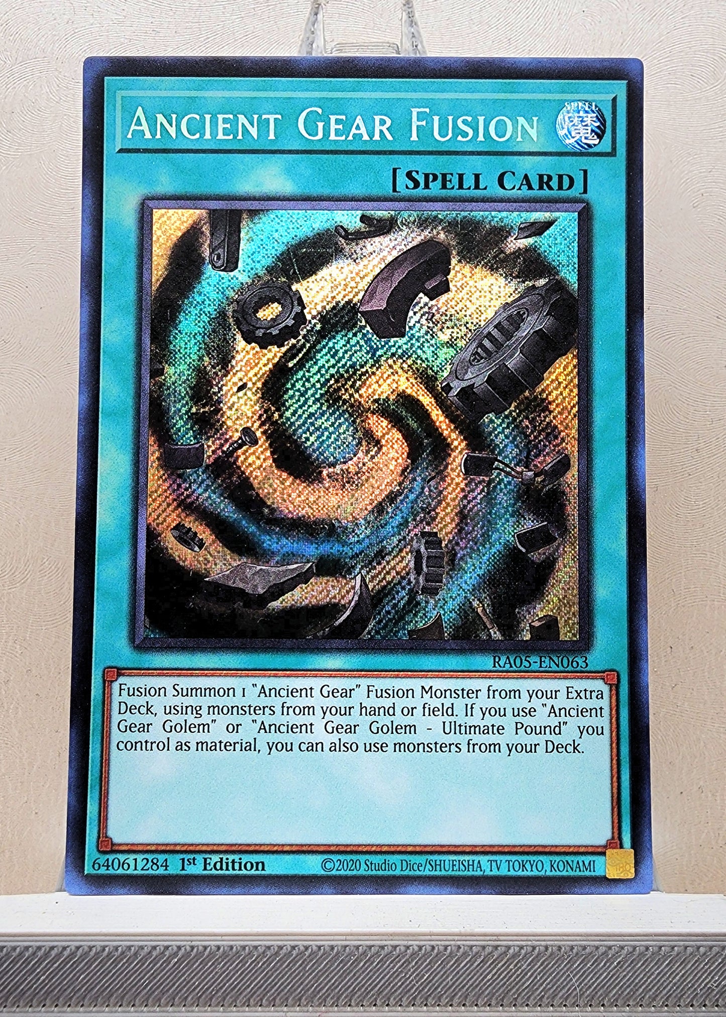 Yugioh! 1x Ancient Gear Fusion (RA05 - Secret Rare) 1st Edition