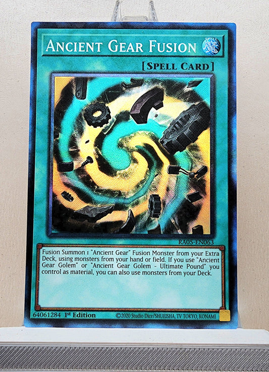 Yugioh! 1x Ancient Gear Fusion (RA05 - Prismatic Collectors Rare) 1st Edition