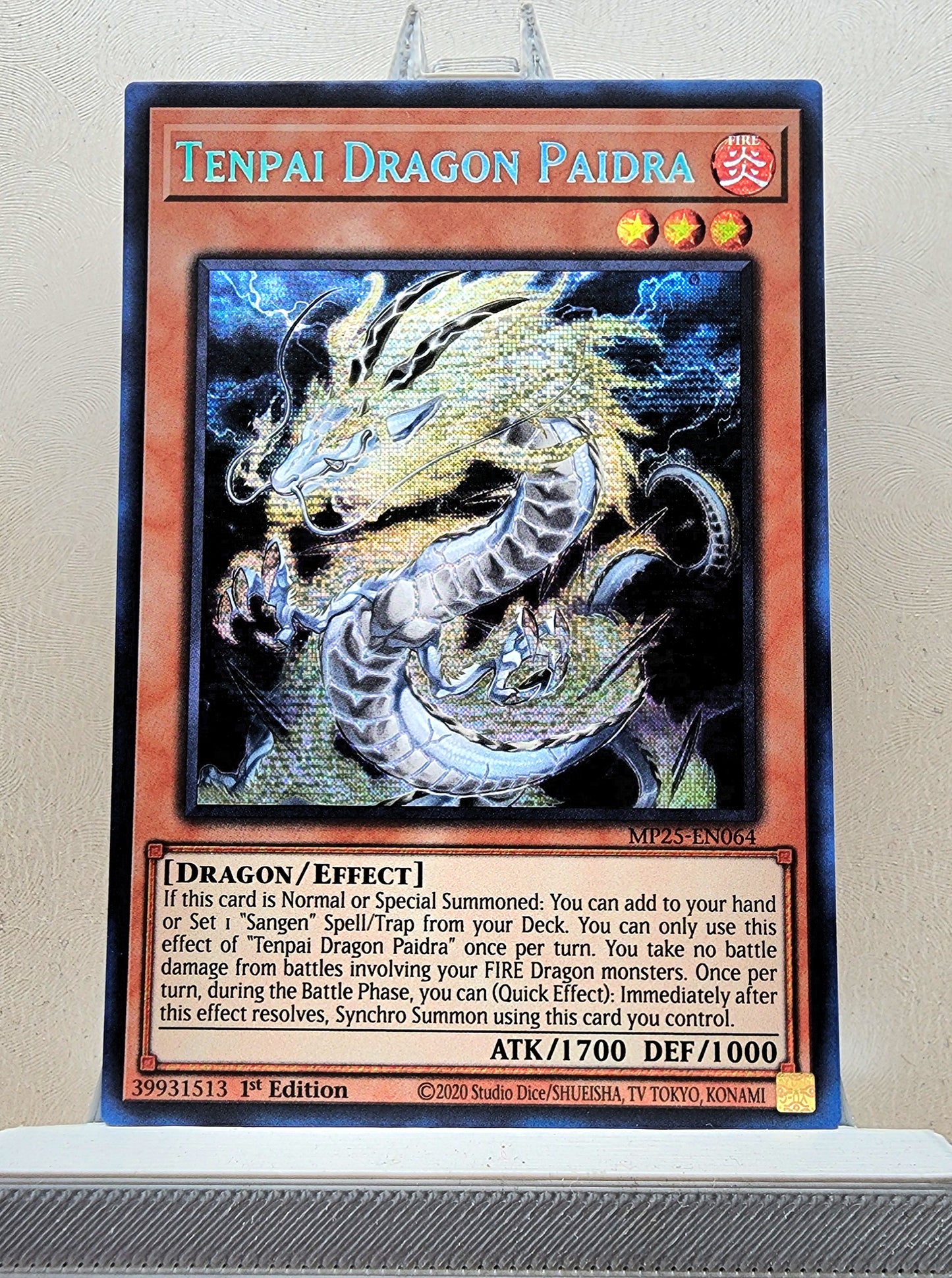 Yugioh! 1x Tenpai Dragon Paidra (MP25 - Prismatic Secret Rare) 1st Edition
