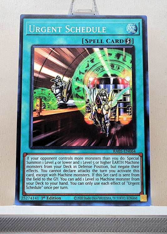 Yugioh! 1x Urgent Schedule (RA05 - Super Rare) 1st Edition