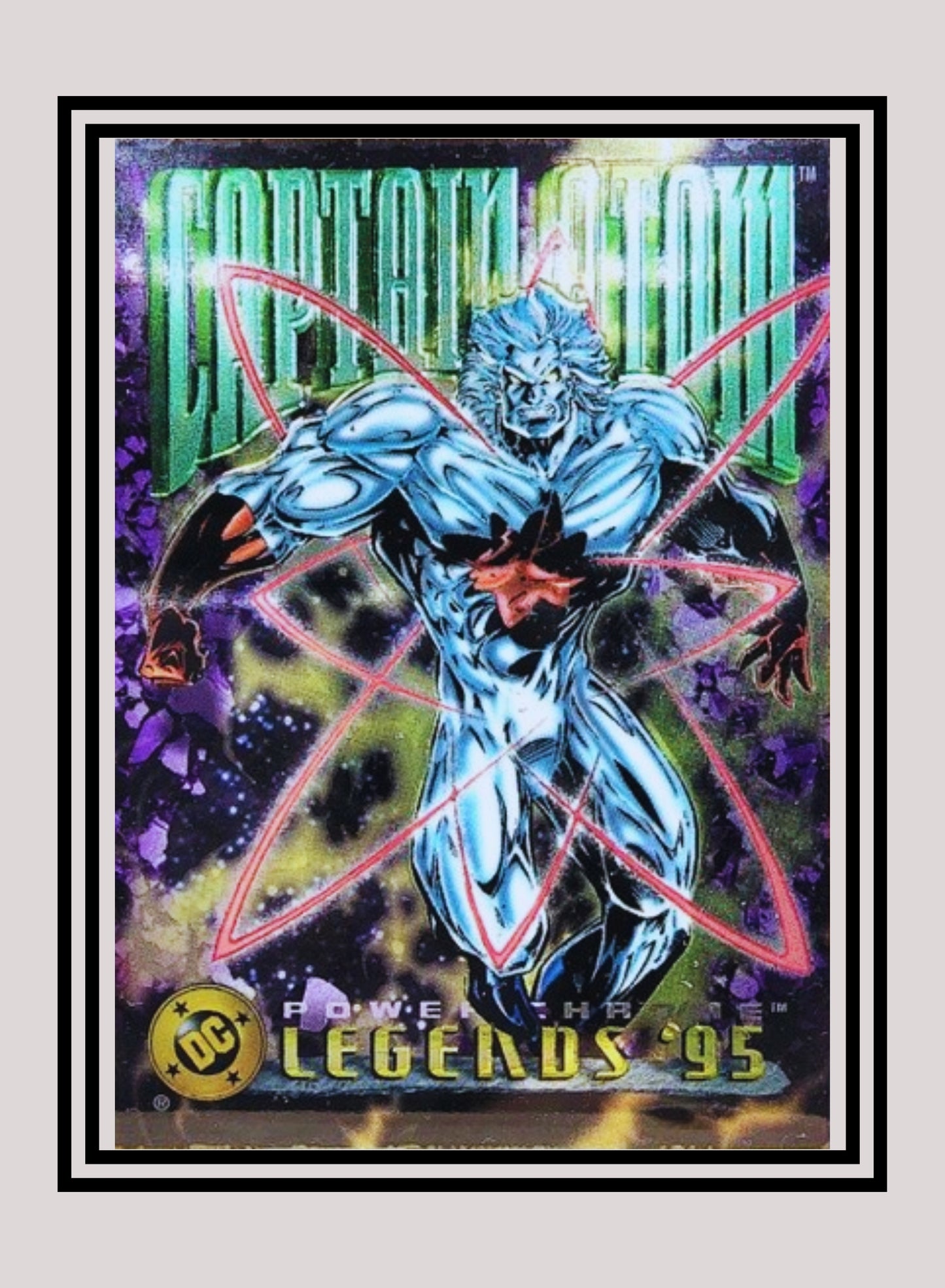 DC! 1x Captain Atom - Power Chrome (#065 - 1995 SkyBox DC Power Chrome Legends)