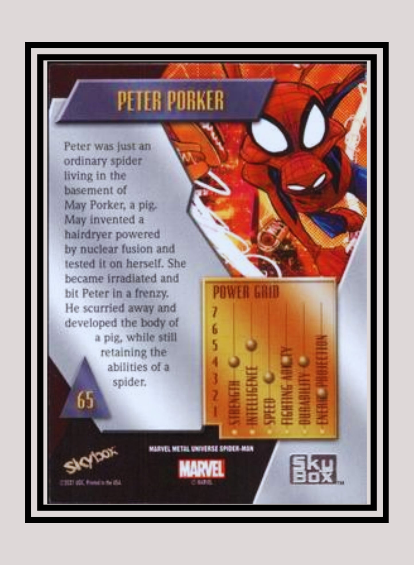 Marvel! 1x Peter Porker - Base Low Series (#065 - 2021 Upper Deck Spiderman Metal Universe)