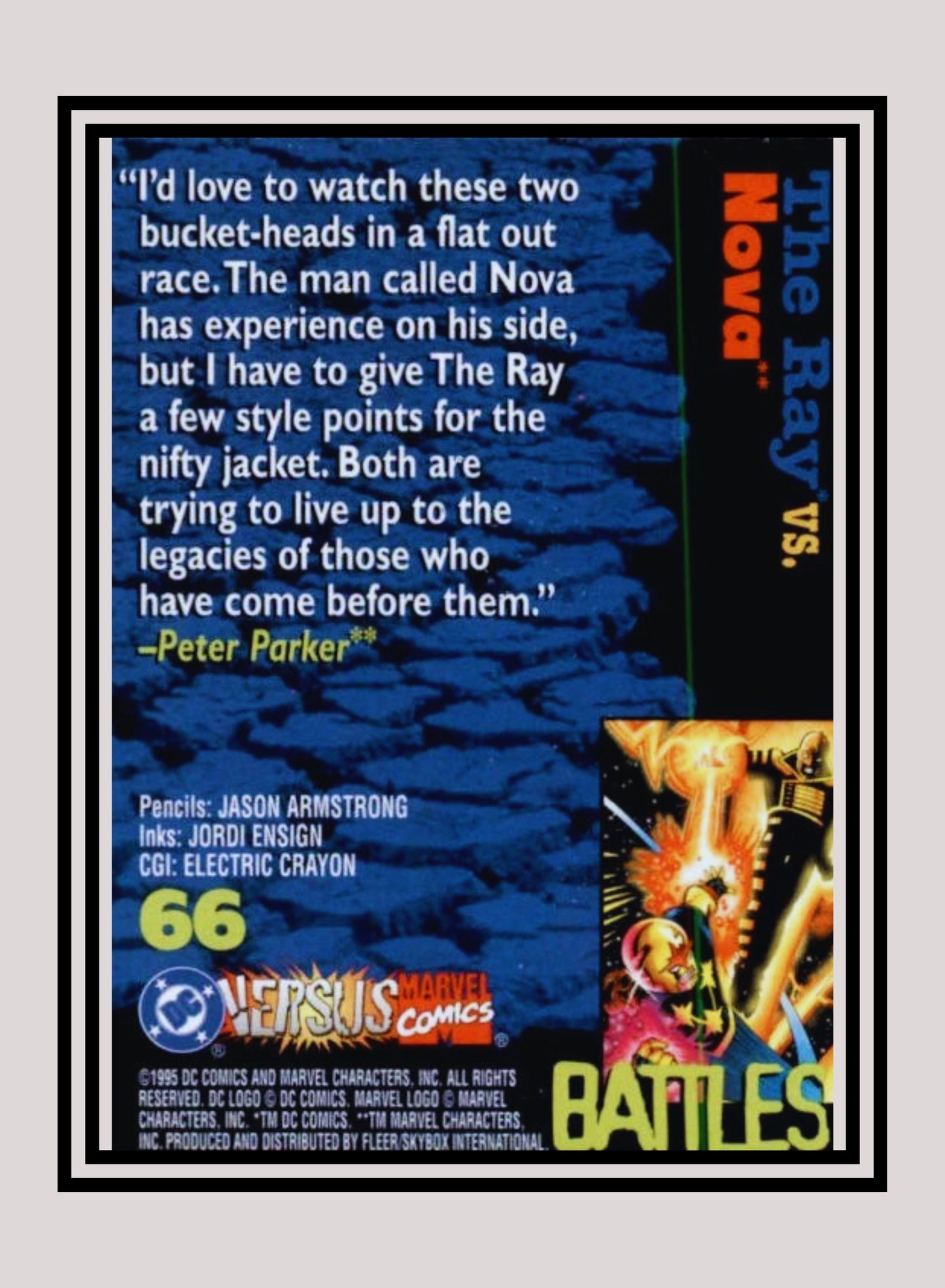 Marvel! 1x The Ray vs. Nova - Base (#066 - 1995 Fleer DC vs. Marvel Comics)