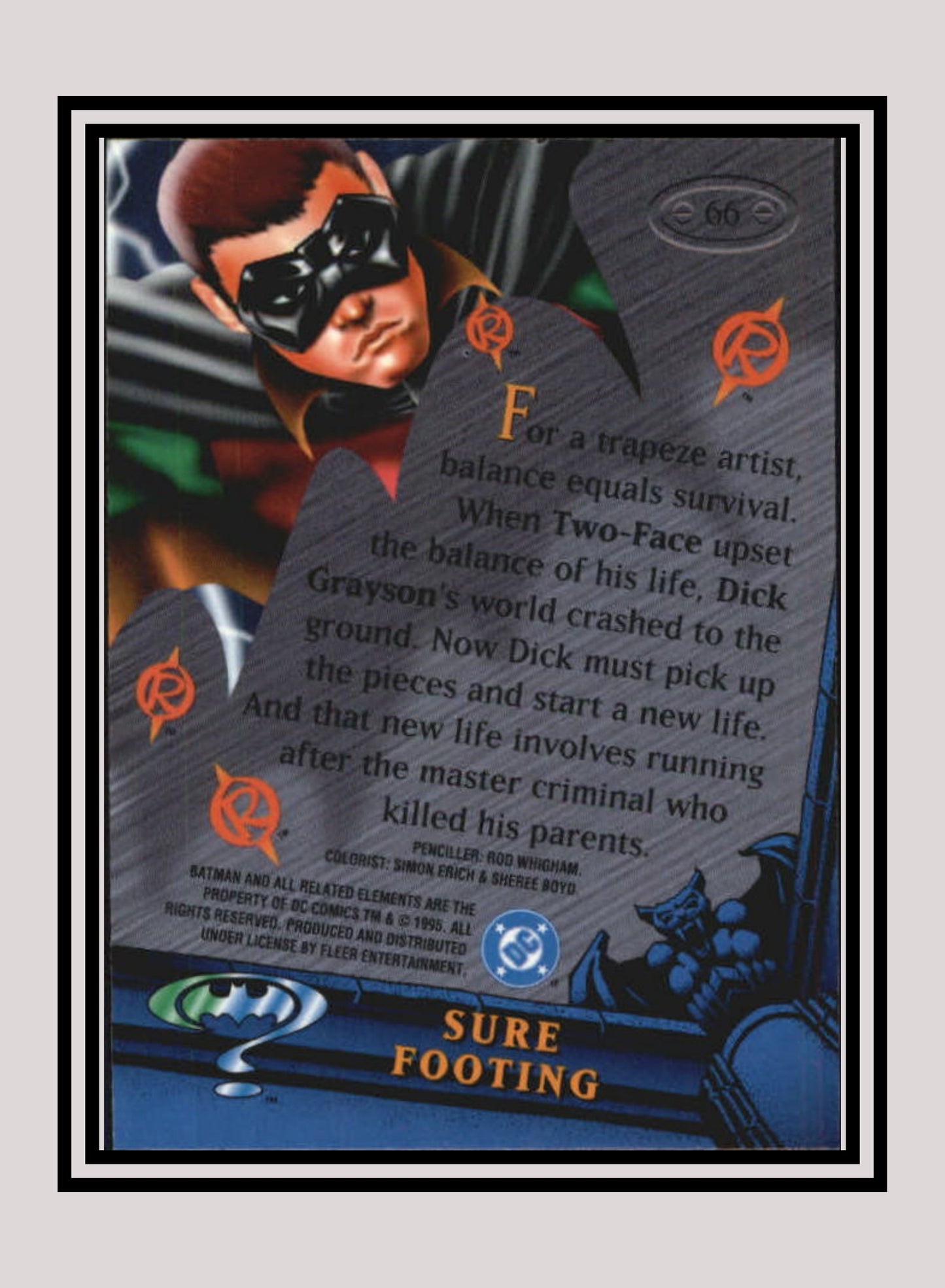 DC! 1x Sure Footing - Base Metal (#066 - 1995 Fleer Batman Forever Metal)