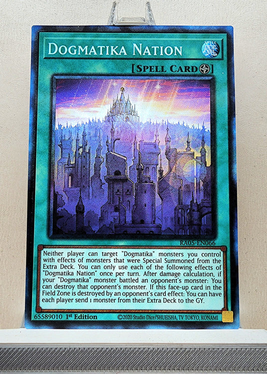 Yugioh! 1x Dogmatika Nation (RA05 - Prismatic Collectors Rare) 1st Edition