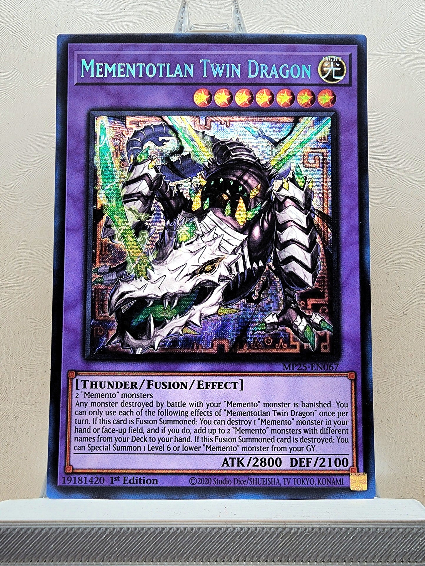 Yugioh! 1x Mementotlan Twin Dragon (MP25 - Prismatic Secret Rare) 1st Edition