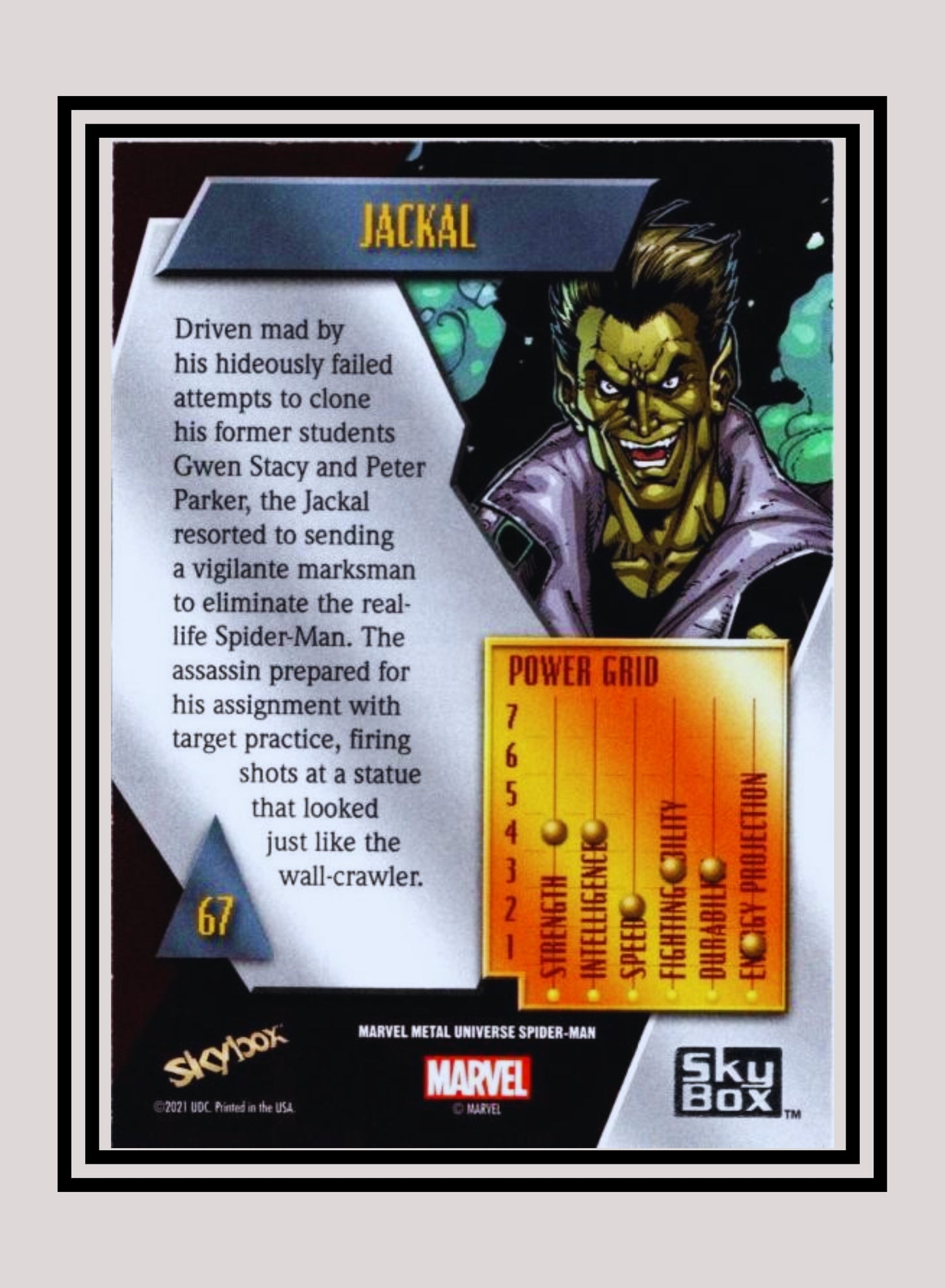 Marvel! 1x Jackal - Base Low Series (#067 - 2021 Upper Deck Spiderman Metal Universe)