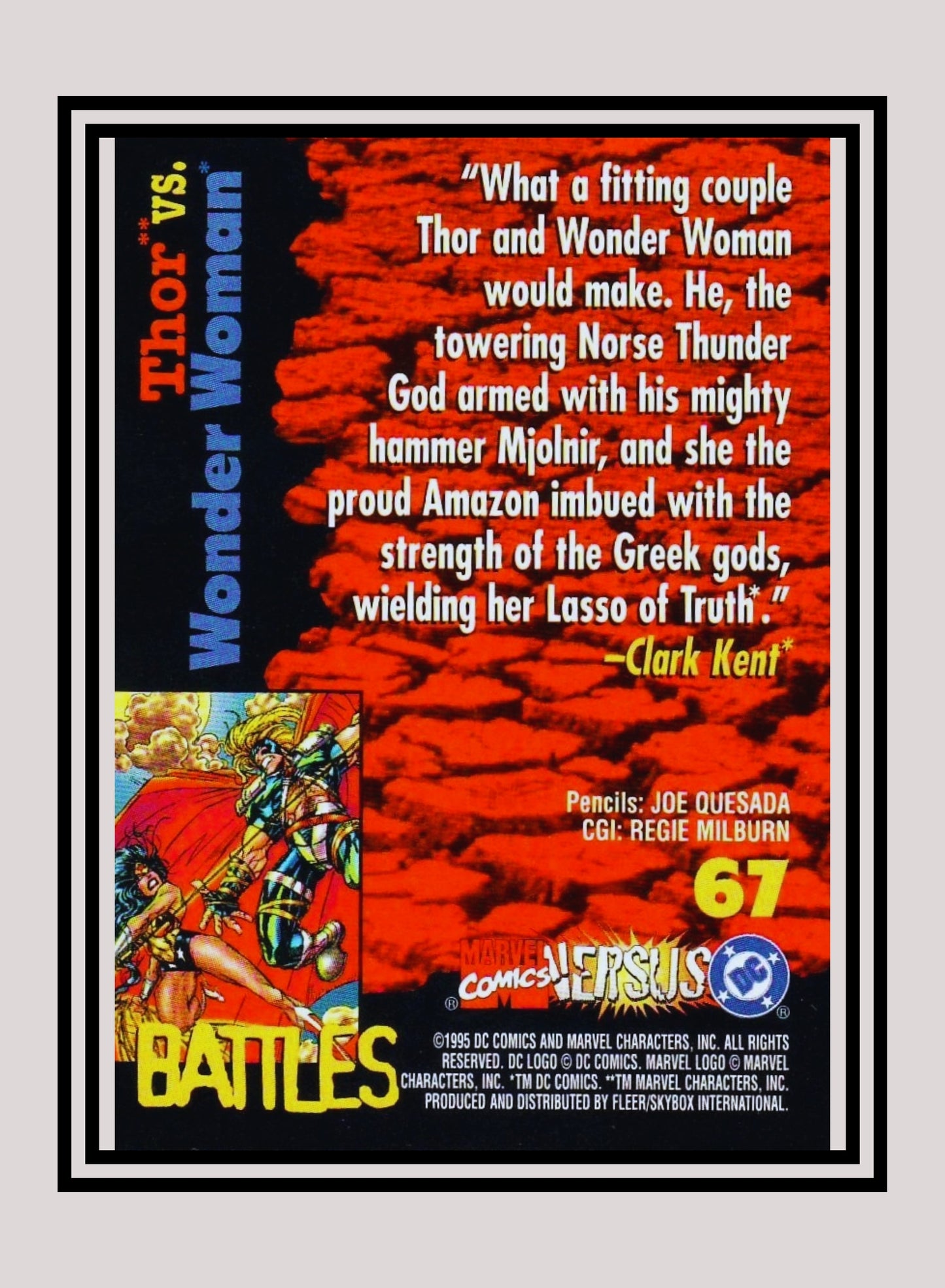 Marvel! 1x Thor vs. Wonder Woman - Base (#067 - 1995 Fleer DC vs. Marvel Comics)