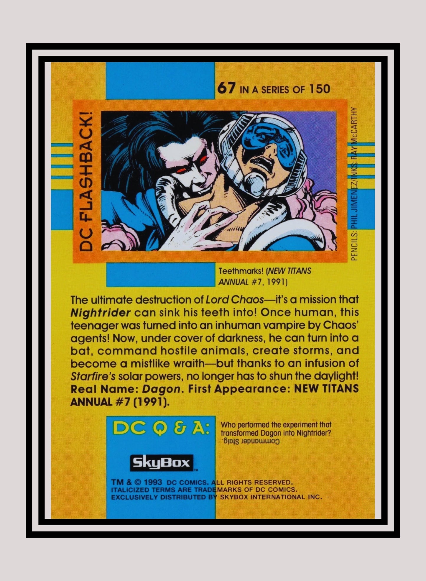 DC! 1x Nightrider - Base (#067 - 1993 Skybox DC Cosmic Teams)