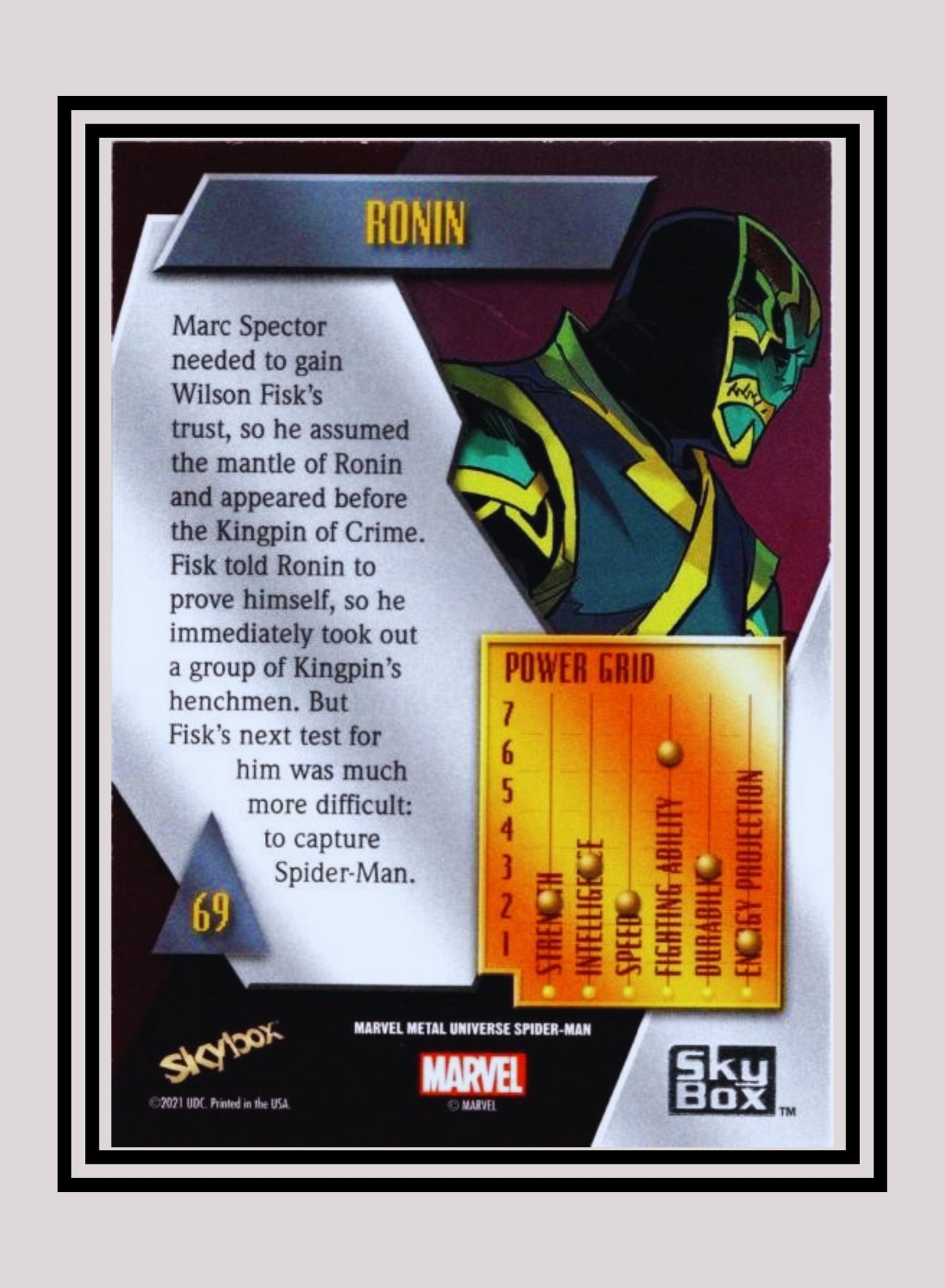 Marvel! 1x Ronin - Base Low Series (#069 - 2021 Upper Deck Spiderman Metal Universe)