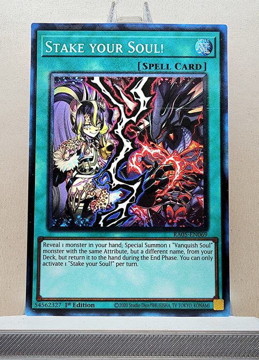 Yugioh! 1x Stake your Soul (RA05 - Prismatic Collectors Rare) 1st Edition