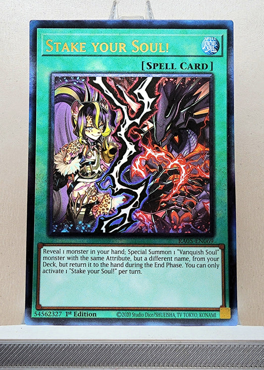 Yugioh! 1x Stake your Soul (RA05 - Prismatic Ultimate Rare) 1st Edition