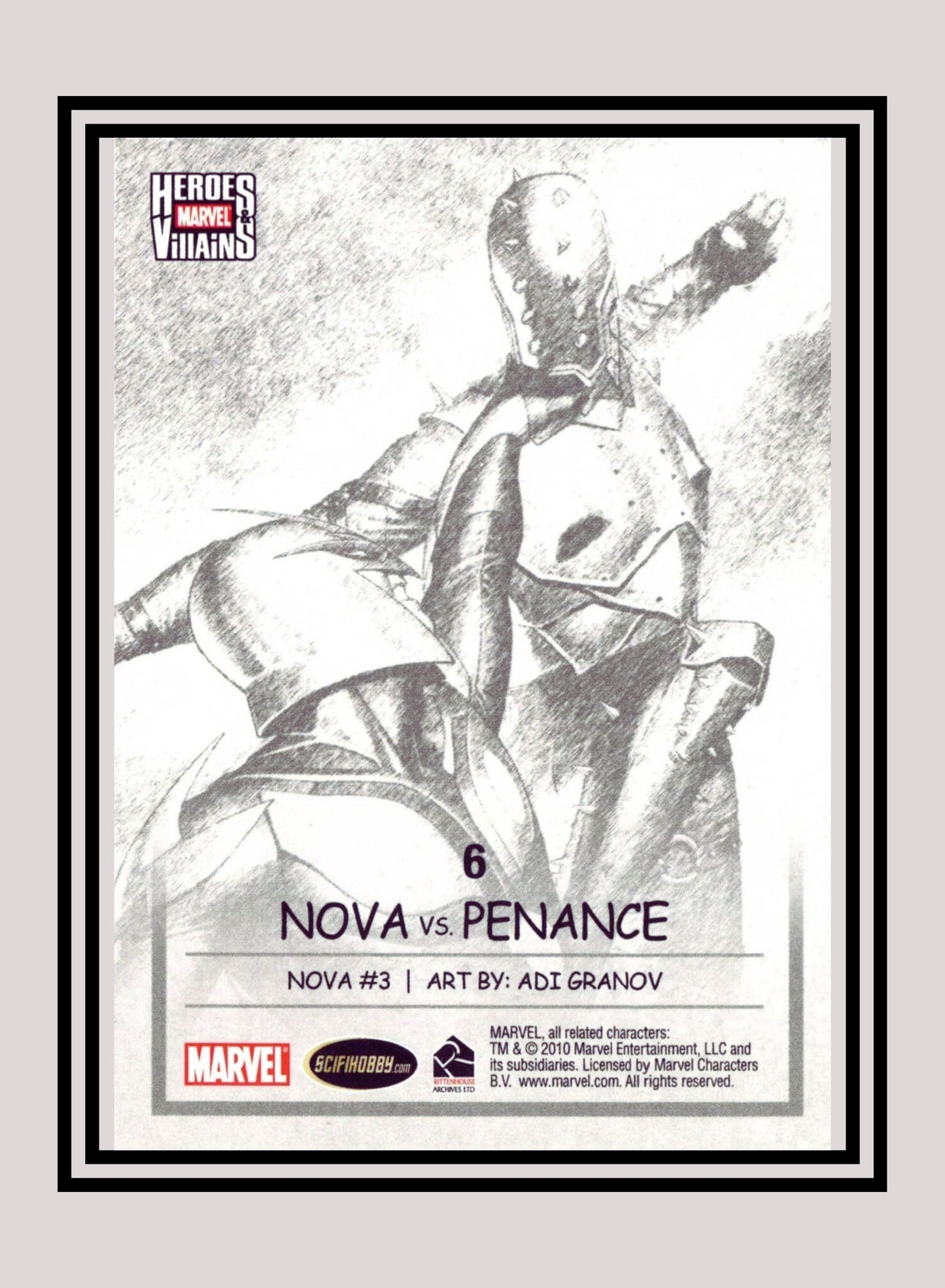 Marvel! 1x Nova vs. Penance - Base (#06 - 2010 Rittenhouse Marvel Heroes & Villains)