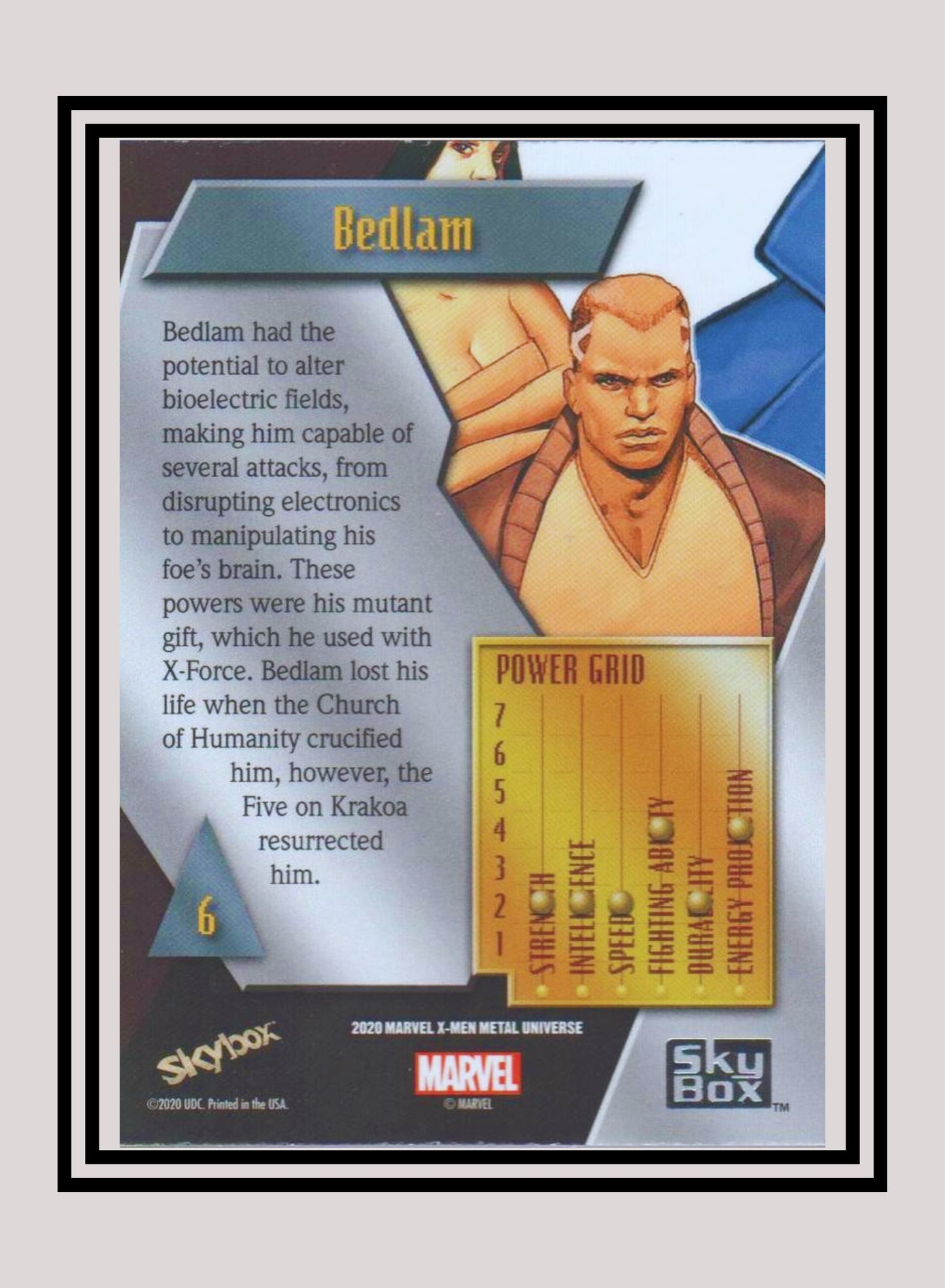 Marvel! 1x Bedlam - Base Low Series (#006 - 2021 Upper Deck X-Men Metal Universe)