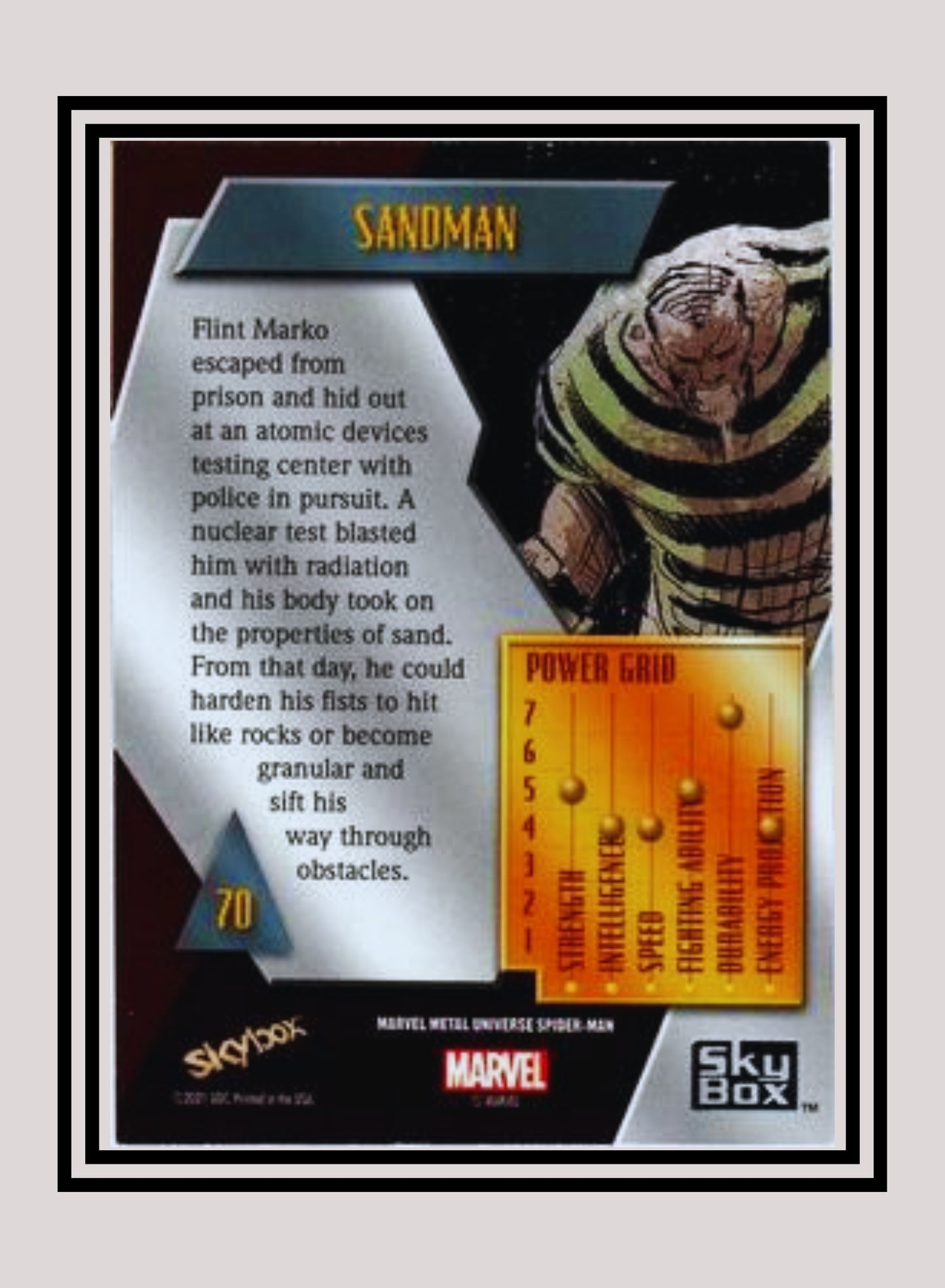 Marvel! 1x Sandman - Base Low Series (#070 - 2021 Upper Deck Spiderman Metal Universe)