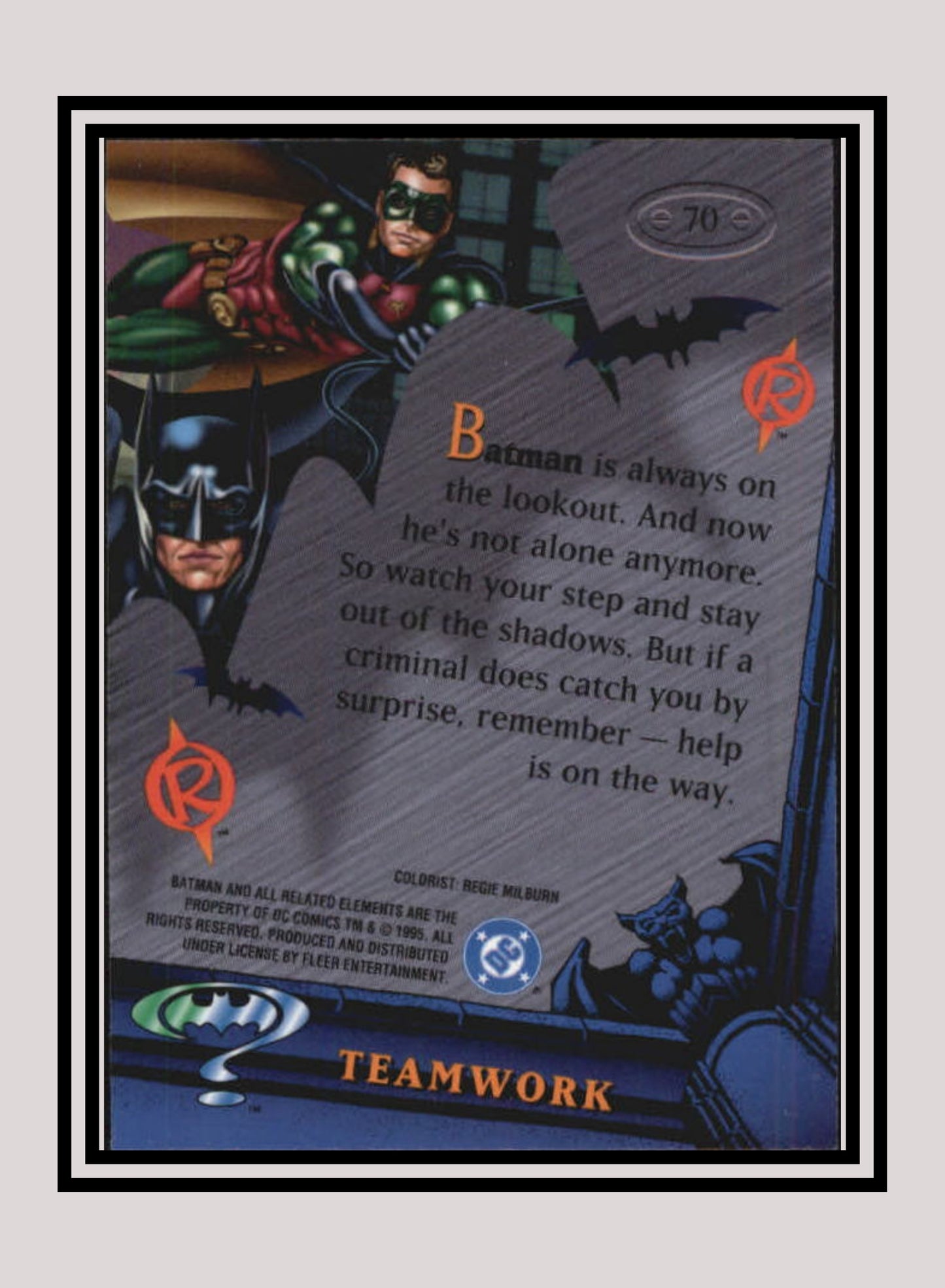 DC! 1x Teamwork - Base Metal (#070 - 1995 Fleer Batman Forever Metal)