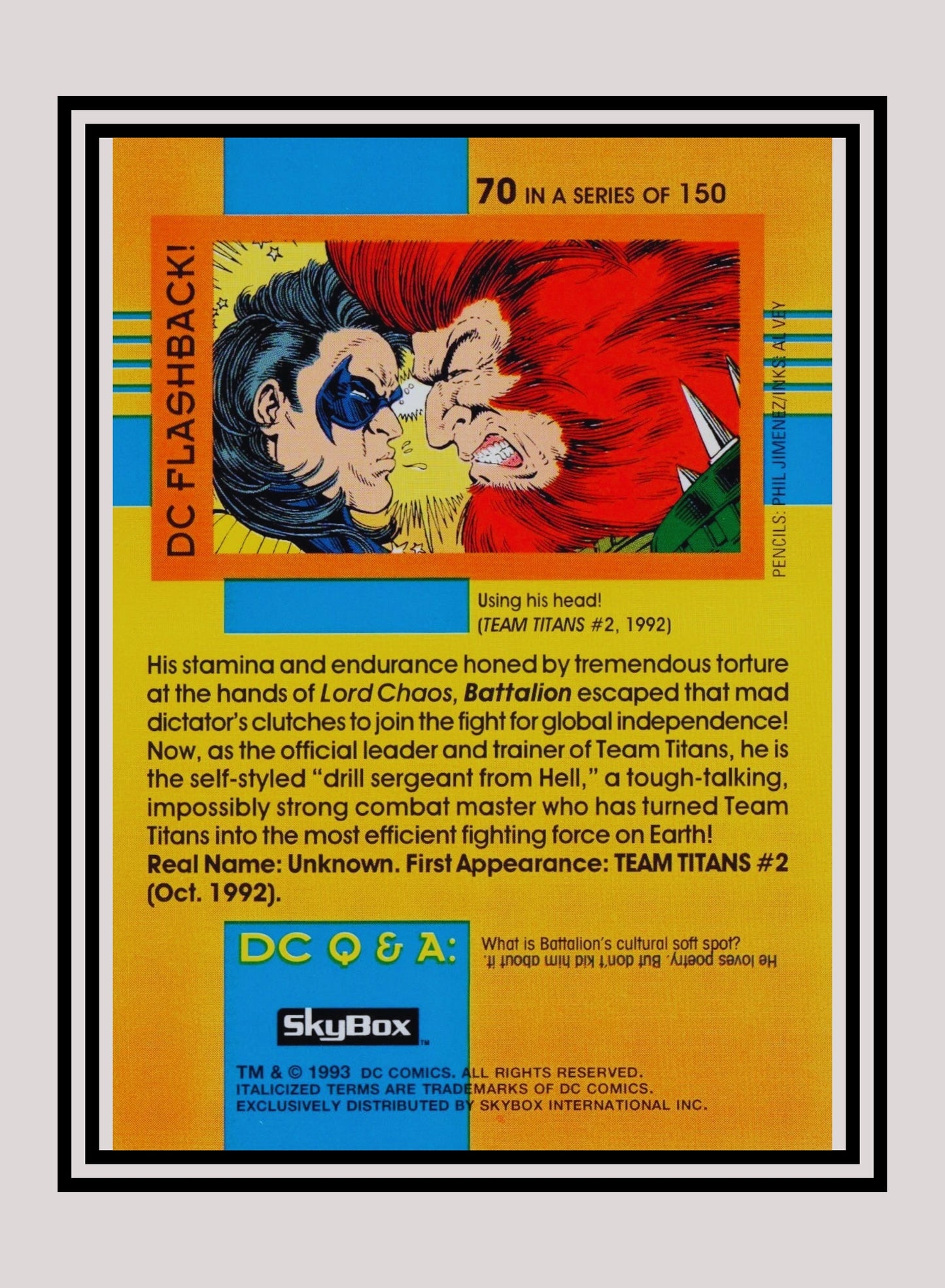 DC! 1x Battalion - Base (#070 - 1993 Skybox DC Cosmic Teams)