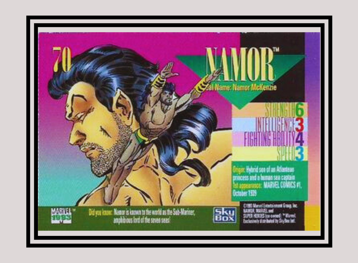 Marvel! 1x Namor - Base (#070 - 1993 Skybox Marvel Universe Series 4)