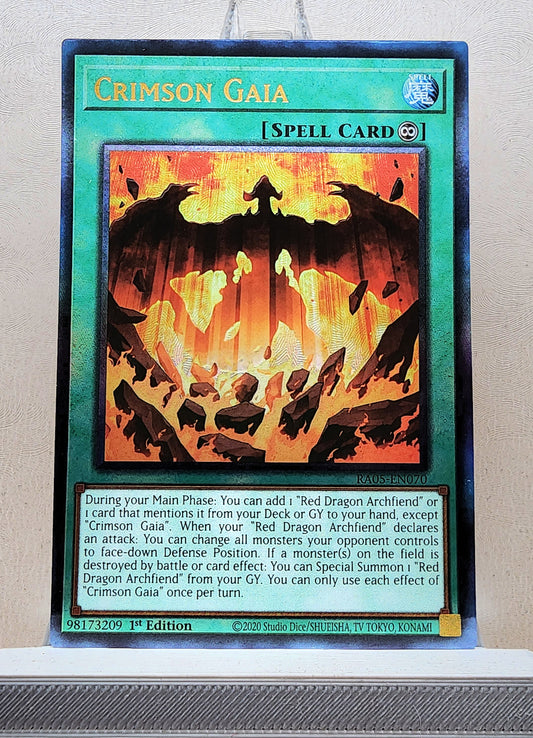 Yugioh! 1x Crimson Gaia (RA05 - Prismatic Ultimate Rare) 1st Edition