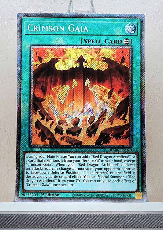 Yugioh! 1x Crimson Gaia (RA05 - Platinum Secret Rare) 1st Edition