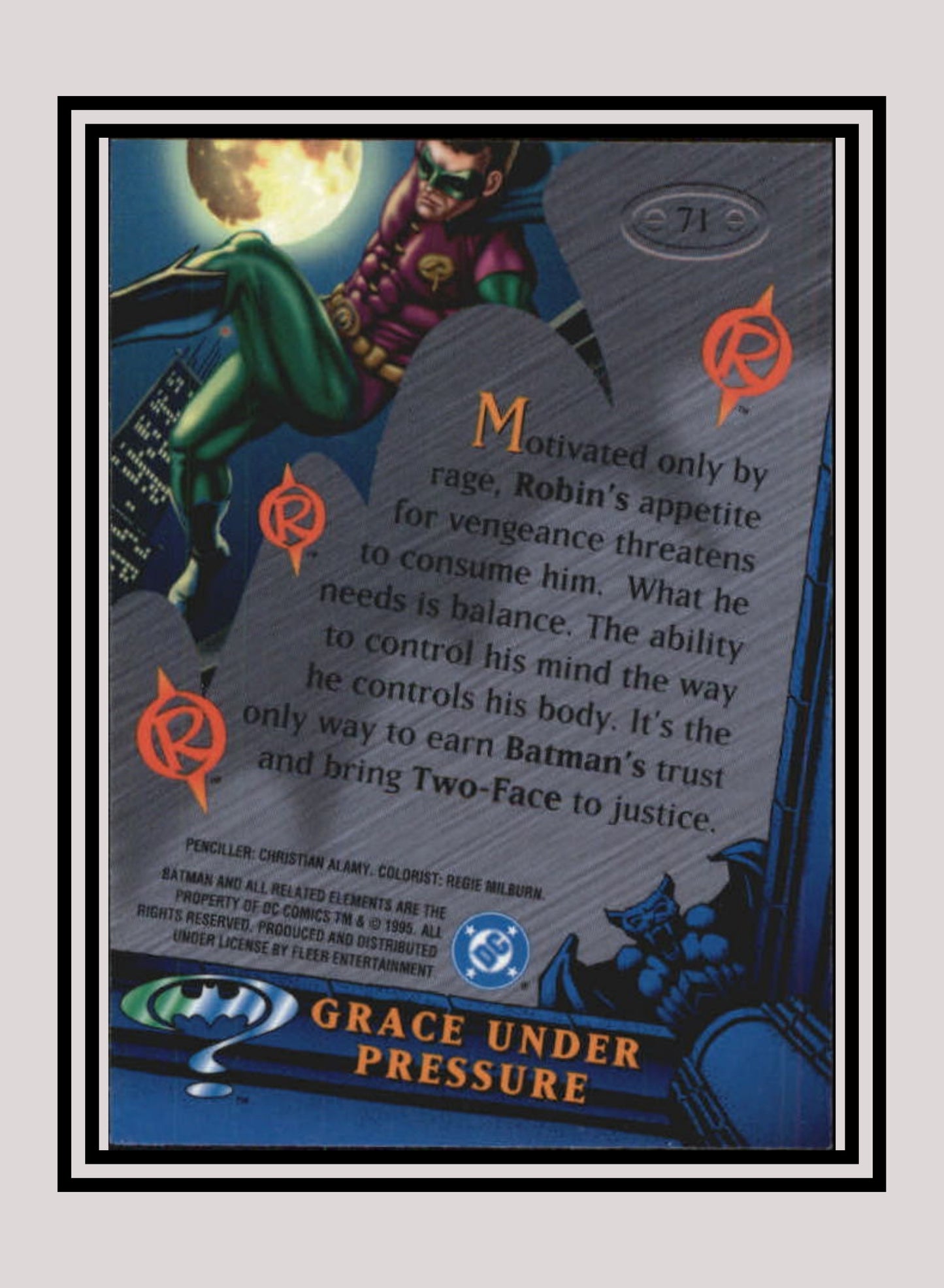 DC! 1x Grace Under Pressure - Base Metal (#071 - 1995 Fleer Batman Forever Metal)